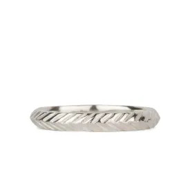 Herringbone Thin Band in Silver