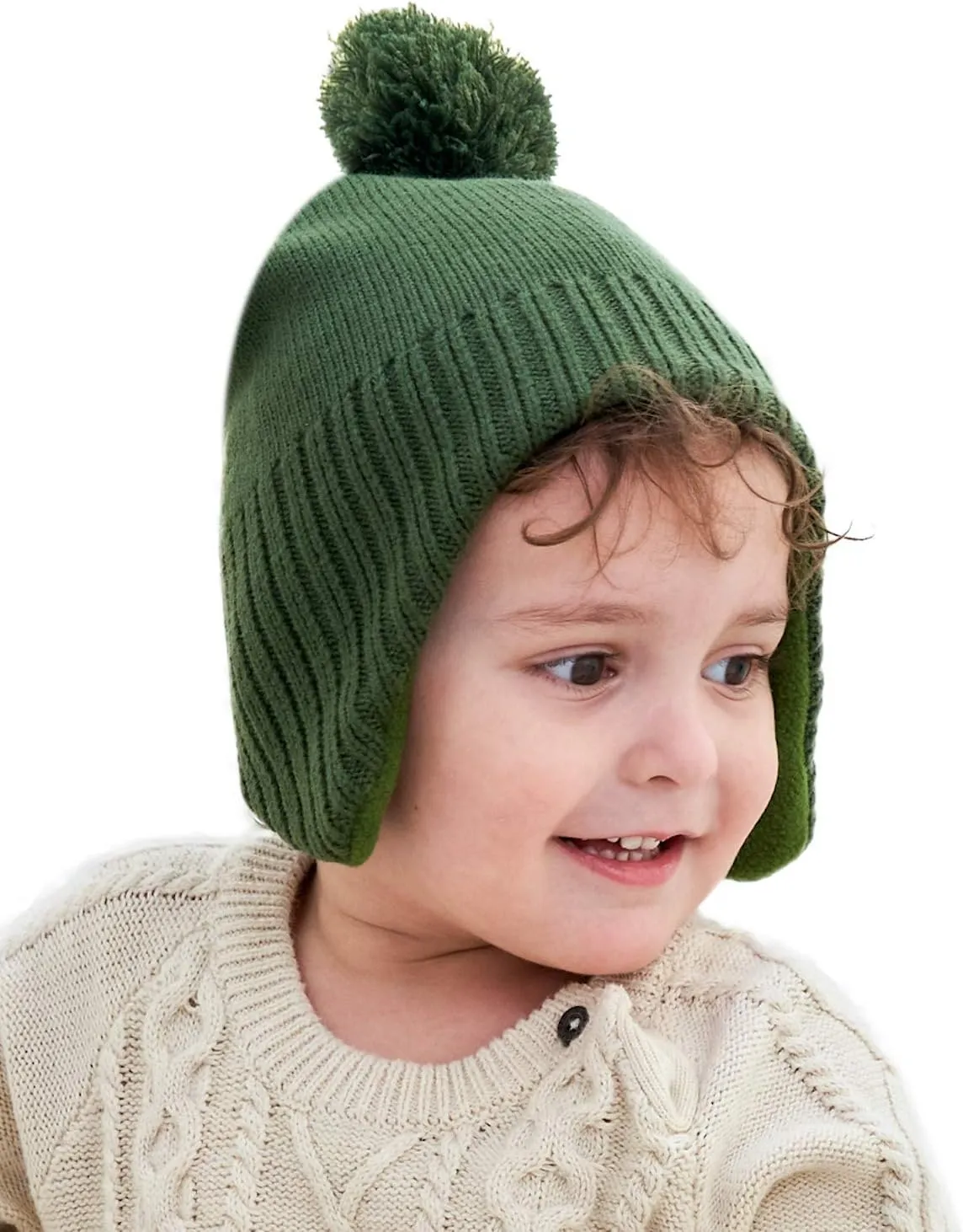 Home Prefer Toddler Boys Girls Hats Earflaps Fleece Knit Beanie Kids Winter Hat