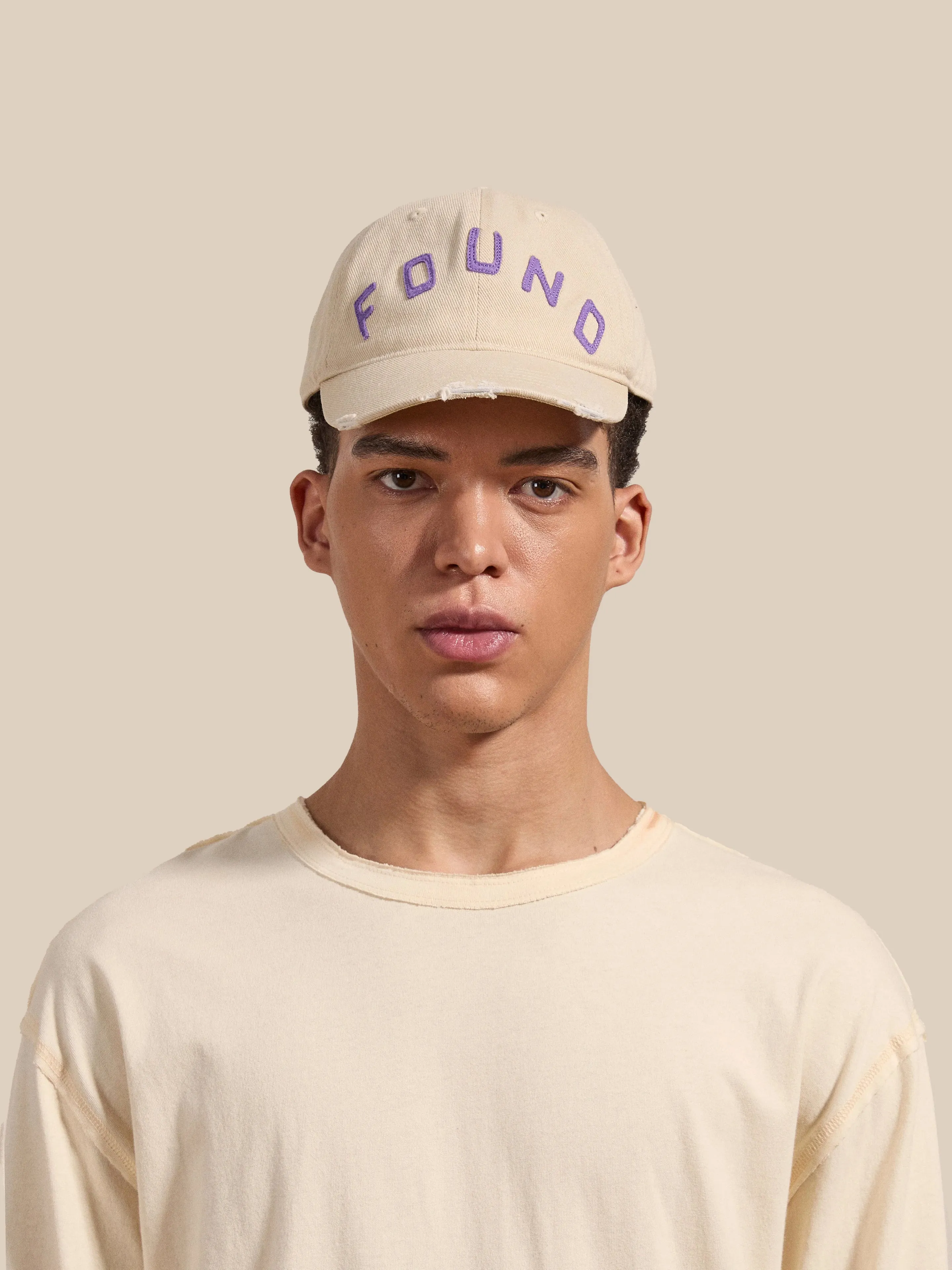 Ivory Felt Patch Cap