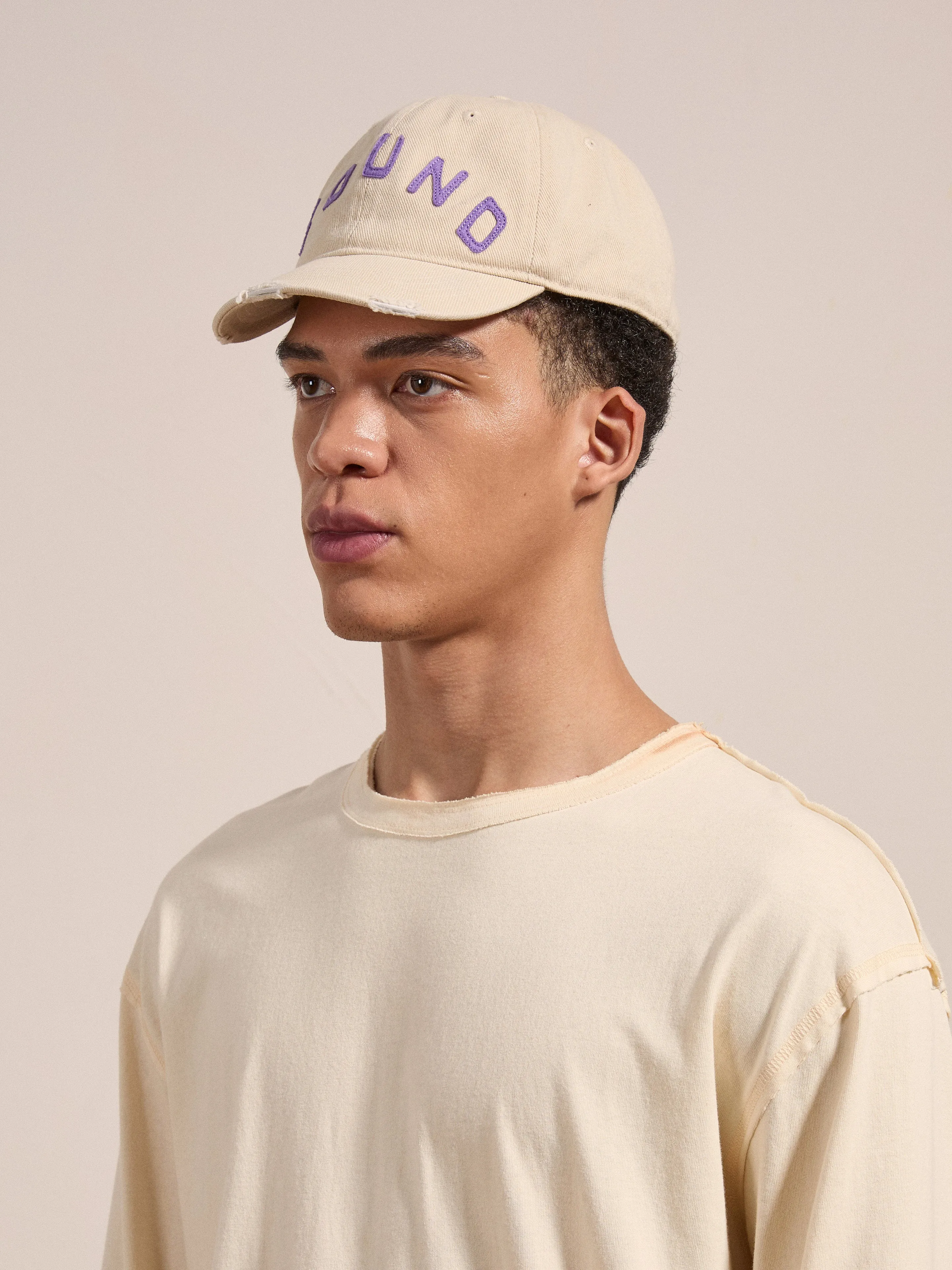 Ivory Felt Patch Cap