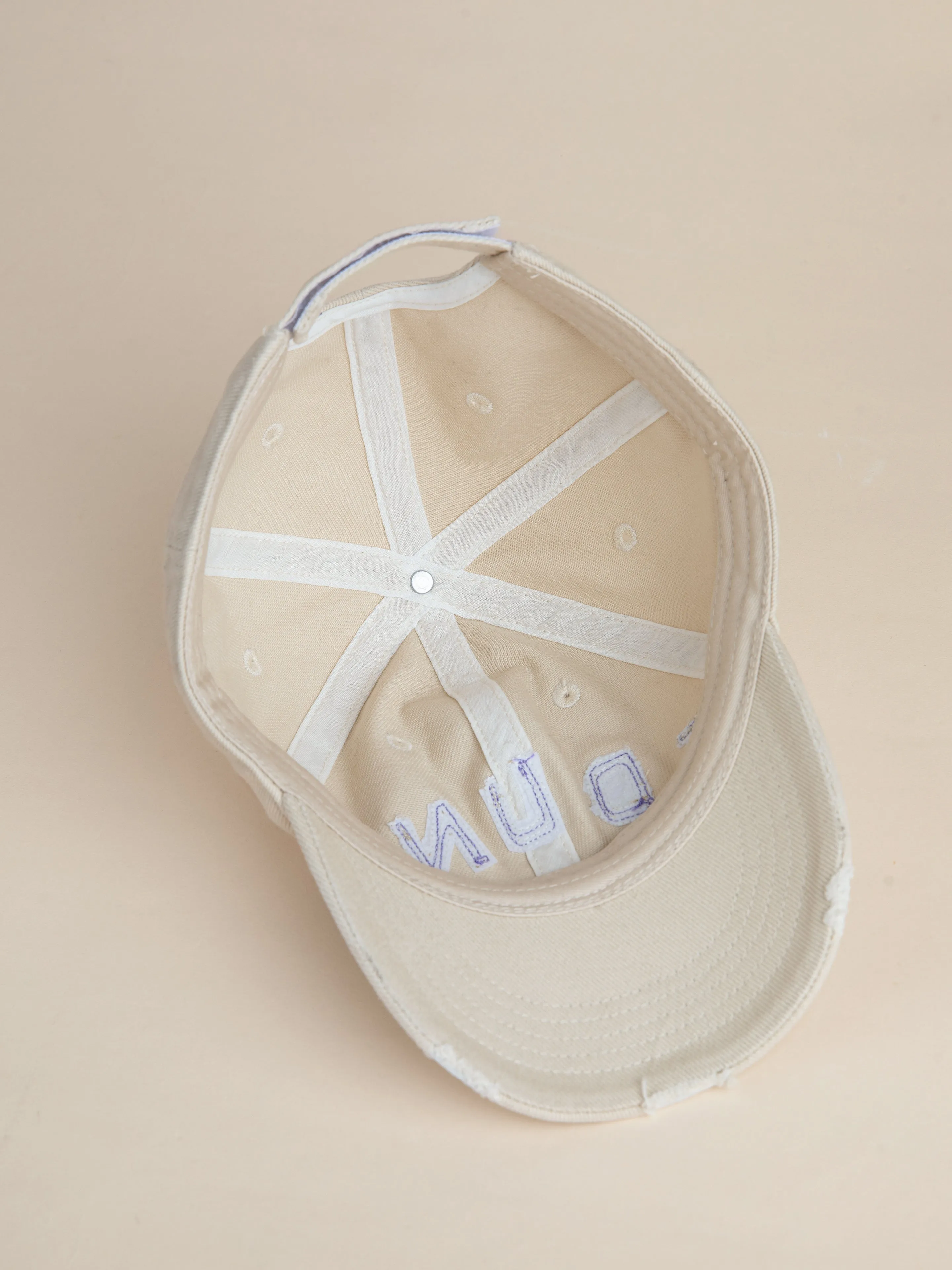 Ivory Felt Patch Cap