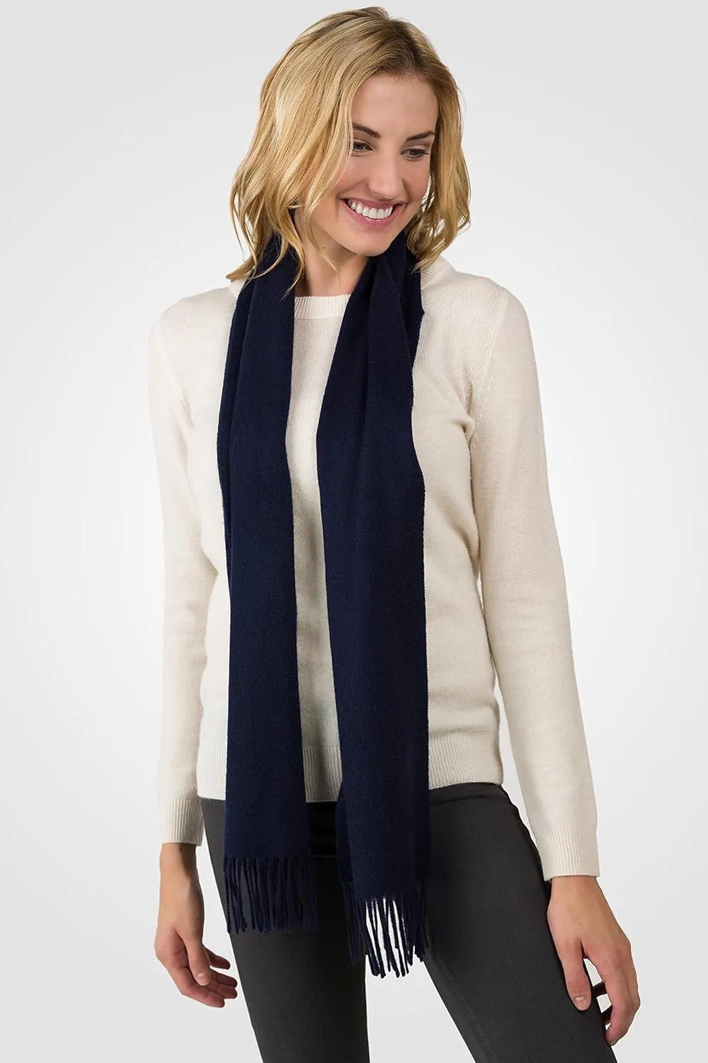 JENNIE LIU Women's 100% Pure Cashmere Scarf for Women