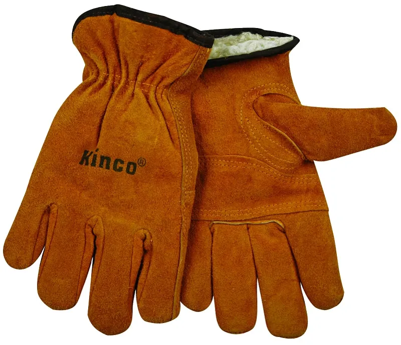Kinco 51PL-XL Driver Gloves, Men's, XL, 10-1/2 in L, Keystone Thumb, Easy-On Cuff, Cowhide Leather, Gold :PR: QUANTITY: 1