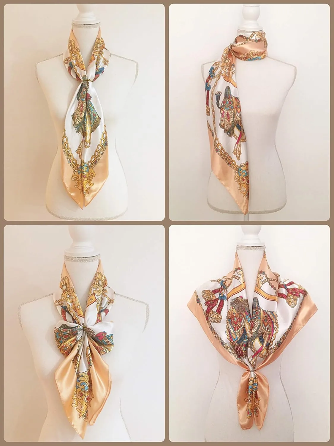Large Silk Like Satin Scarf Neck Head Wrap 35 Inch Square