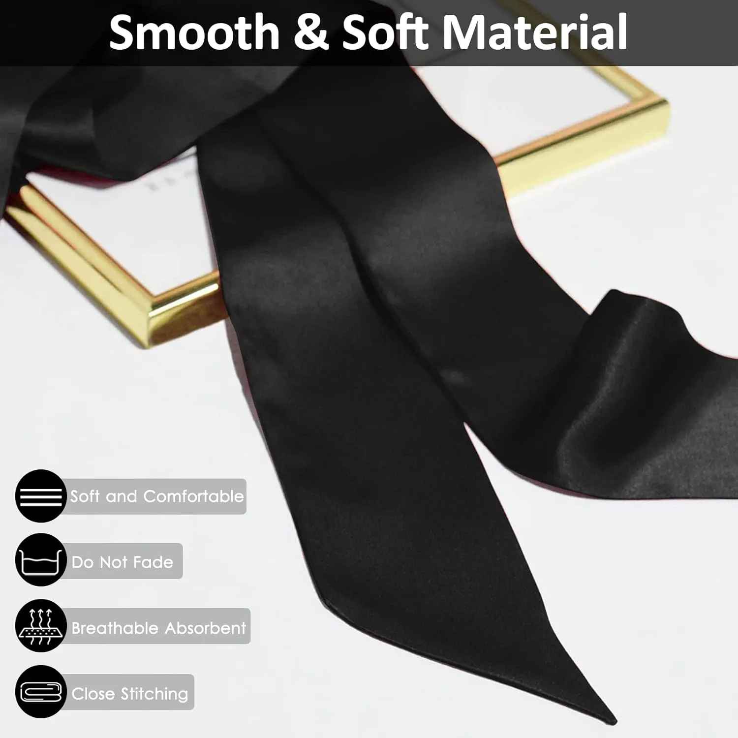 Mantieqingway Bow Tie for Women, Satin Ribbon Girls Self-tie Bowtie for Uniform, School, Wedding, Cosplay, T-shirt Accessory