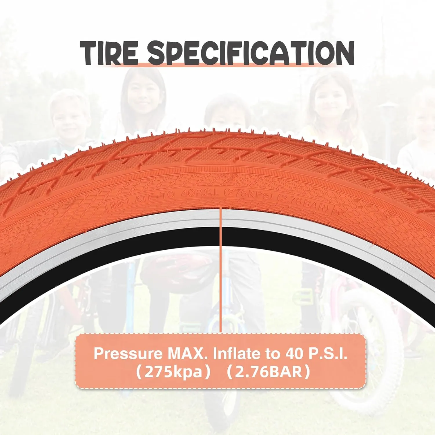 MEGHNA Bike Tire 20 inch Mountain Bike Tire with Lever 60-406 Foldable Tire 20 x 2.35 inch Replacement Grooved for BMX Freestyle Kids Cruiser Bike