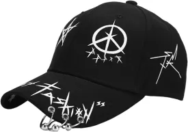 Men Women Y2K Punk Baseball Cap Graffiti Korean Hip Hop Hat Emo Alt Adjustable Caps Street Accessories Clothes Summer