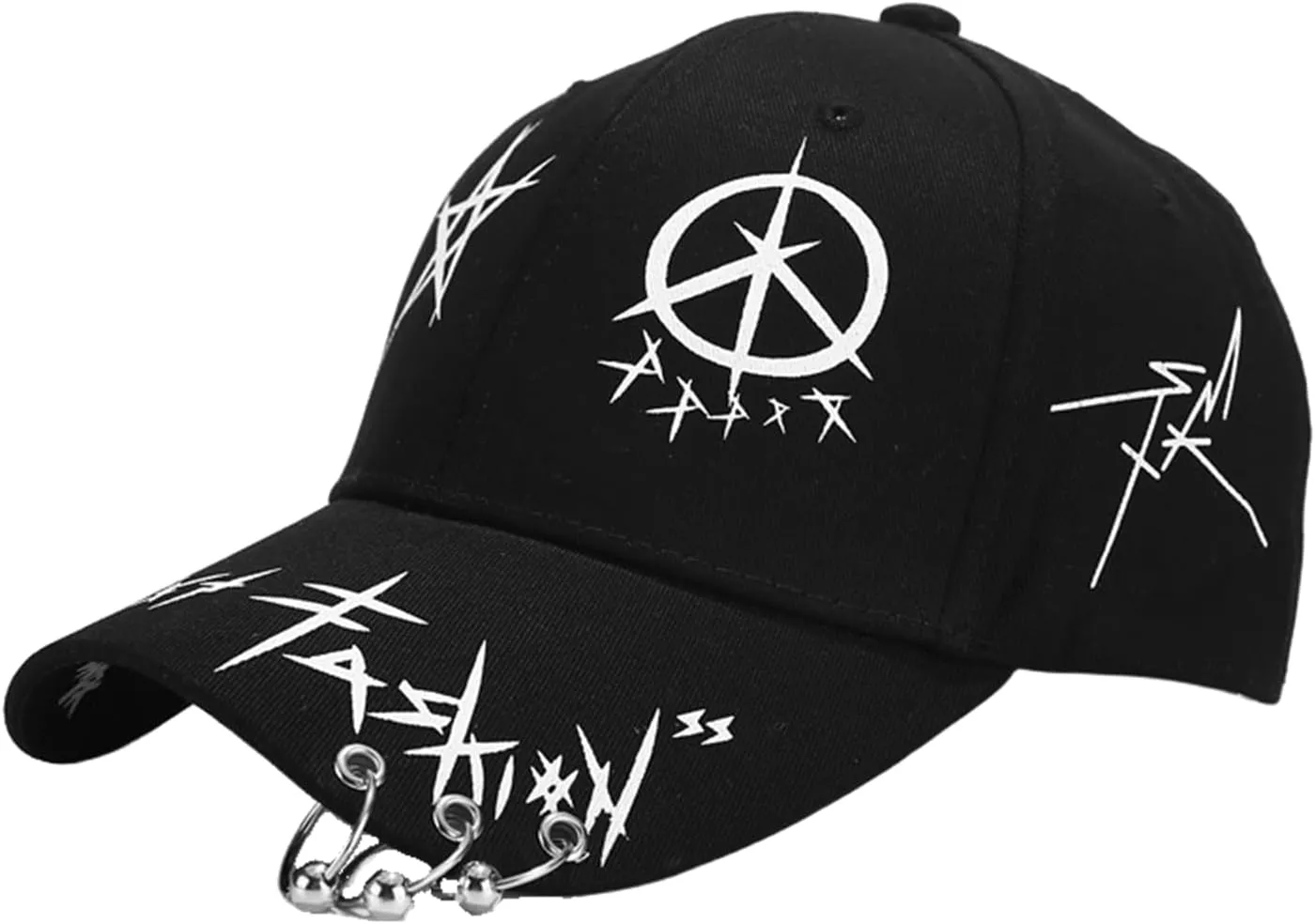 Men Women Y2K Punk Baseball Cap Graffiti Korean Hip Hop Hat Emo Alt Adjustable Caps Street Accessories Clothes Summer