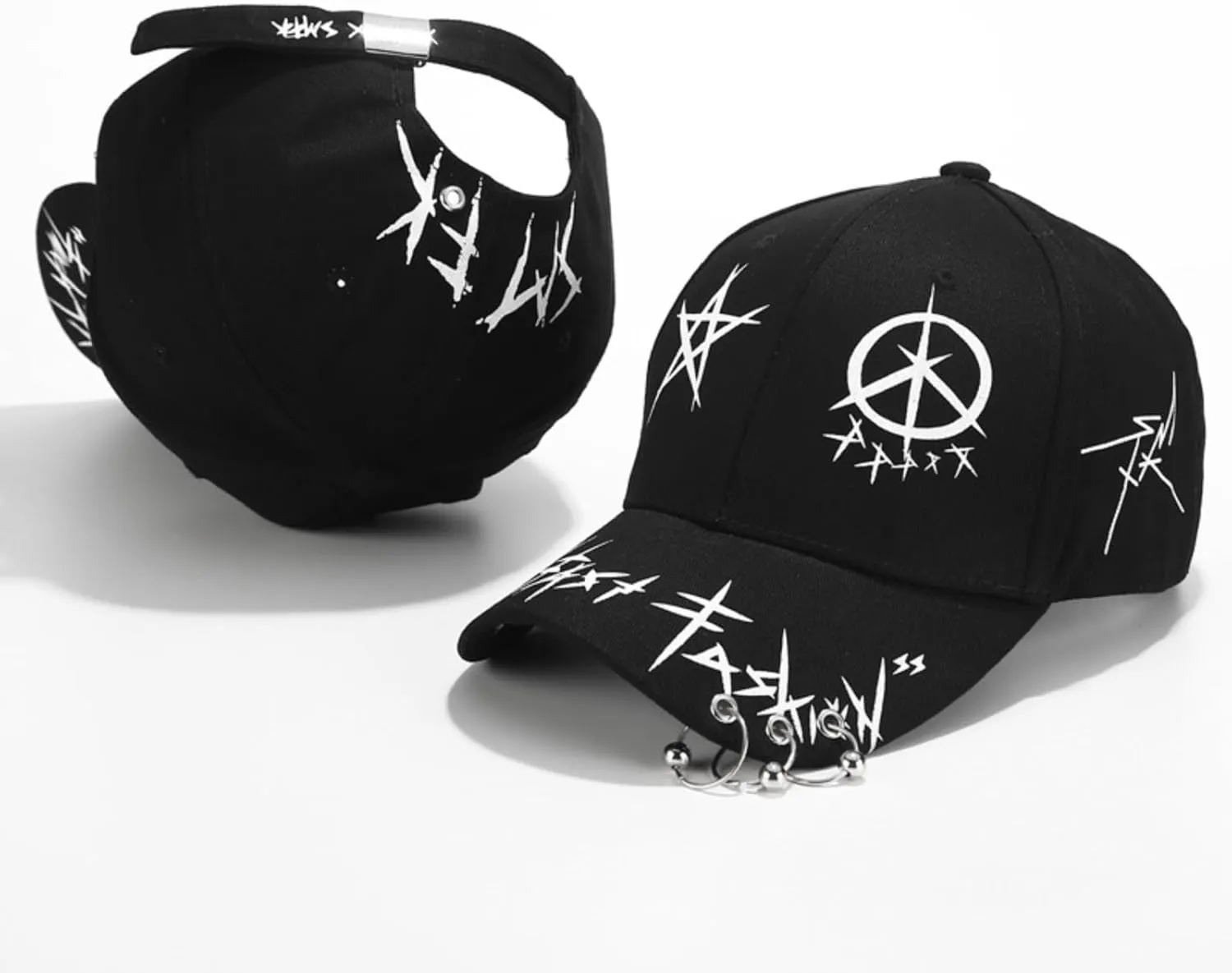 Men Women Y2K Punk Baseball Cap Graffiti Korean Hip Hop Hat Emo Alt Adjustable Caps Street Accessories Clothes Summer