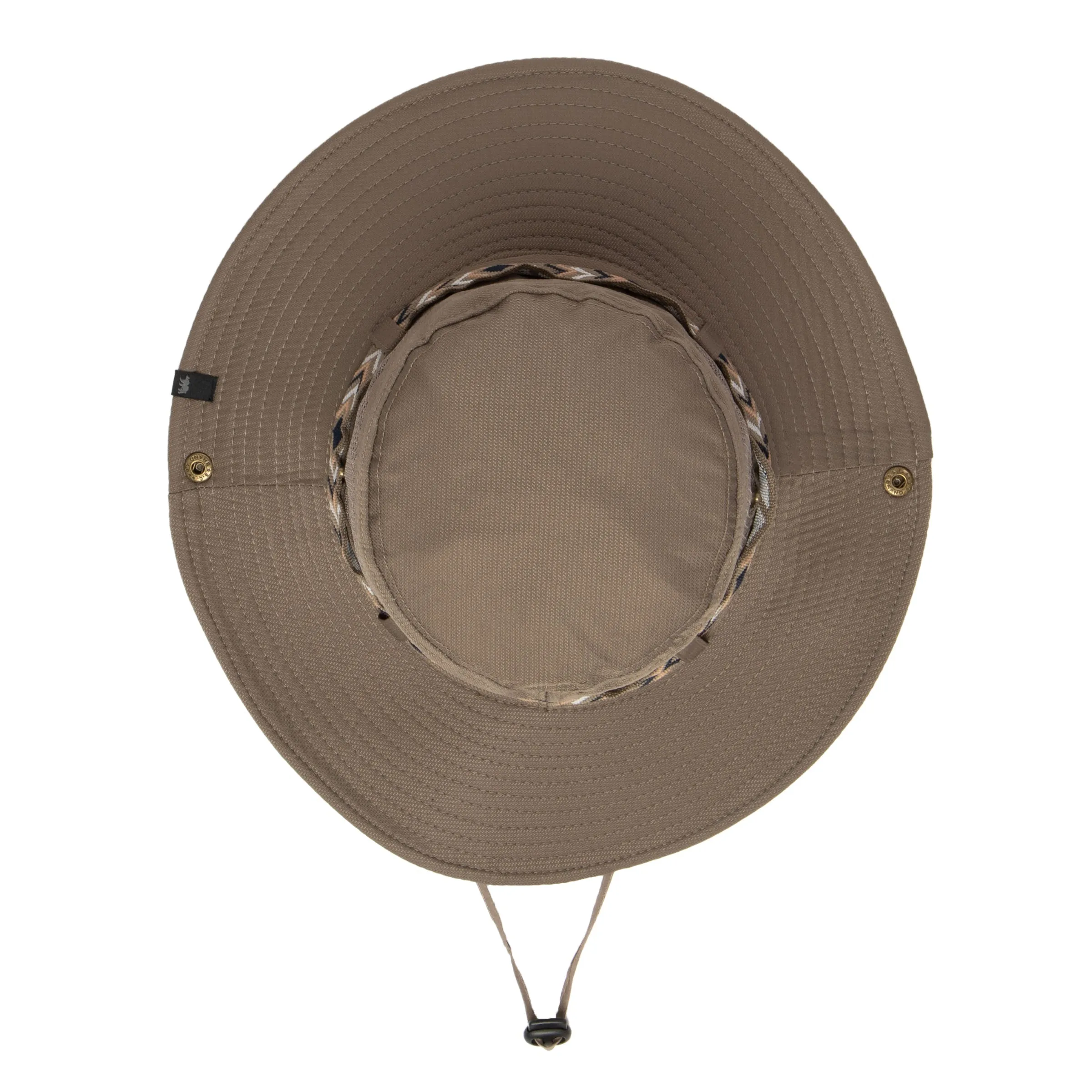 Wide Brim Mens Sun Hat with Floatable Feature and Jacquard Trim