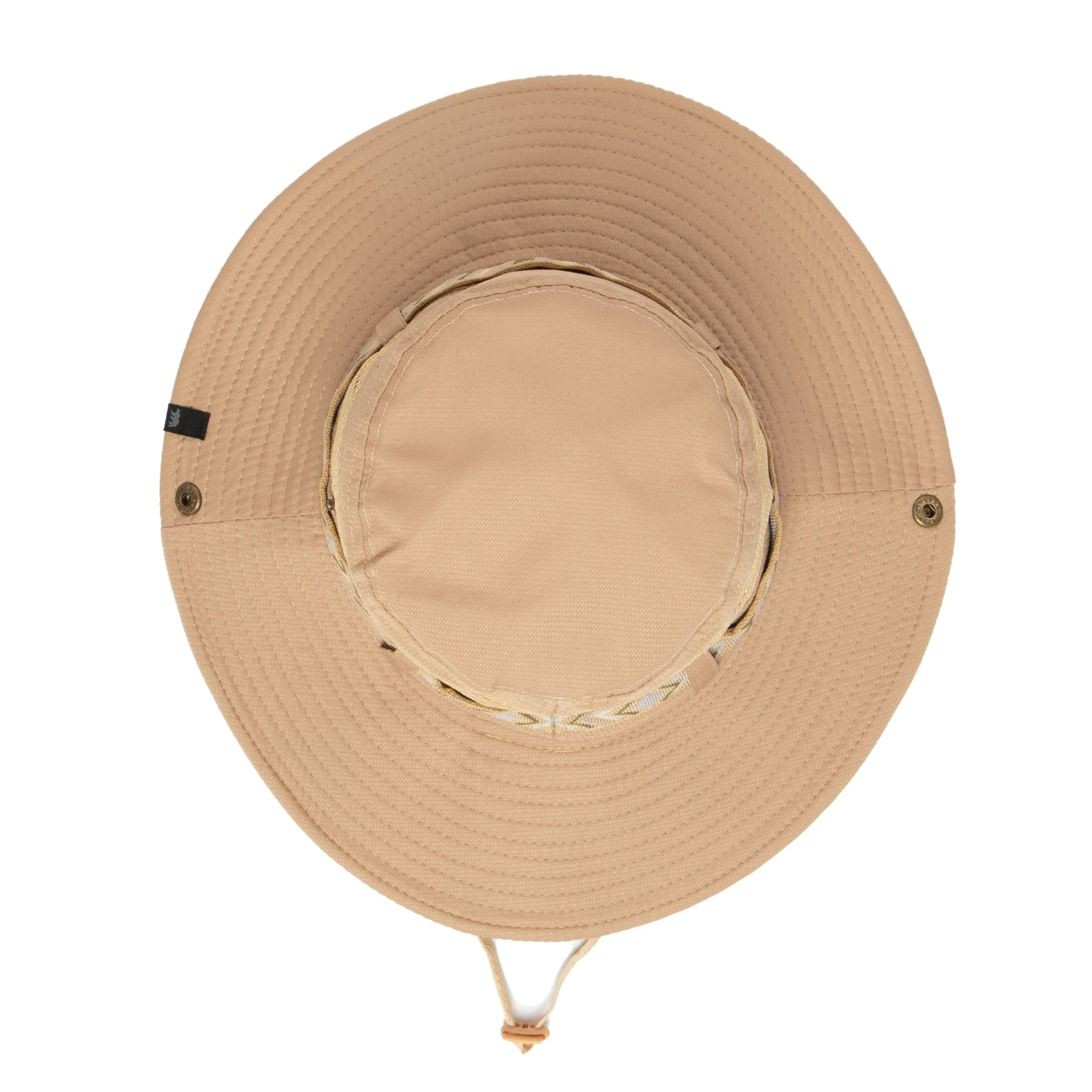Wide Brim Mens Sun Hat with Floatable Feature and Jacquard Trim