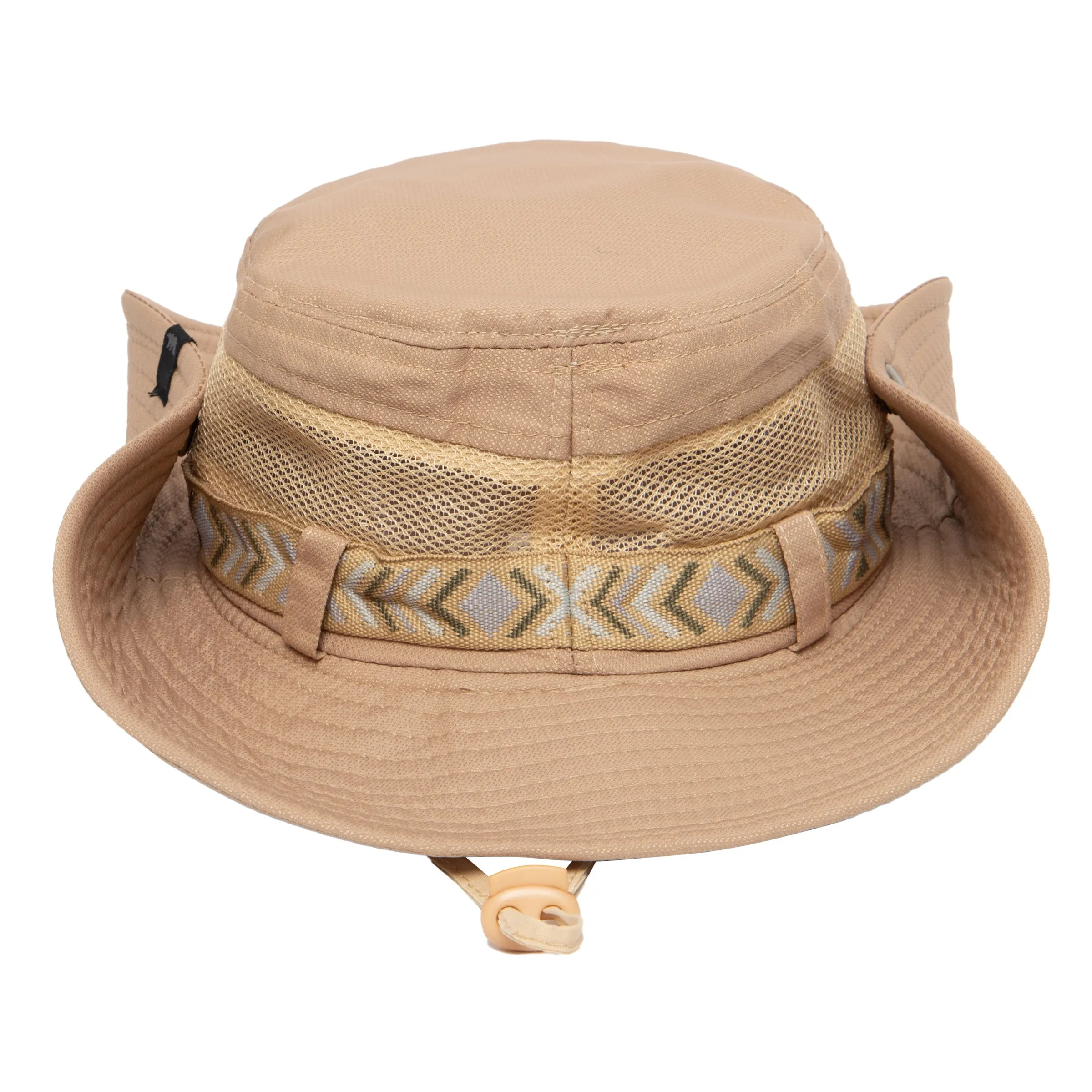 Wide Brim Mens Sun Hat with Floatable Feature and Jacquard Trim