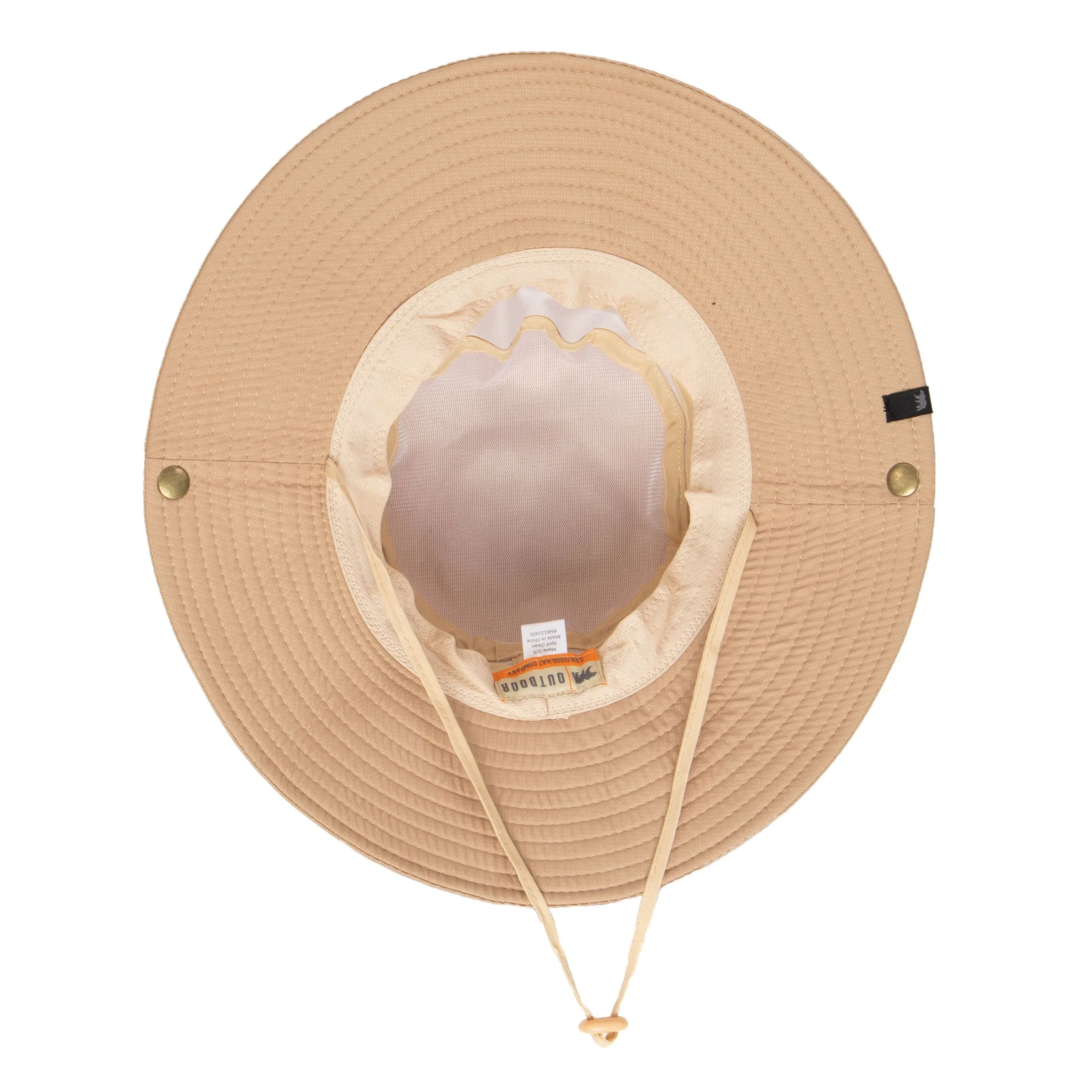 Wide Brim Mens Sun Hat with Floatable Feature and Jacquard Trim