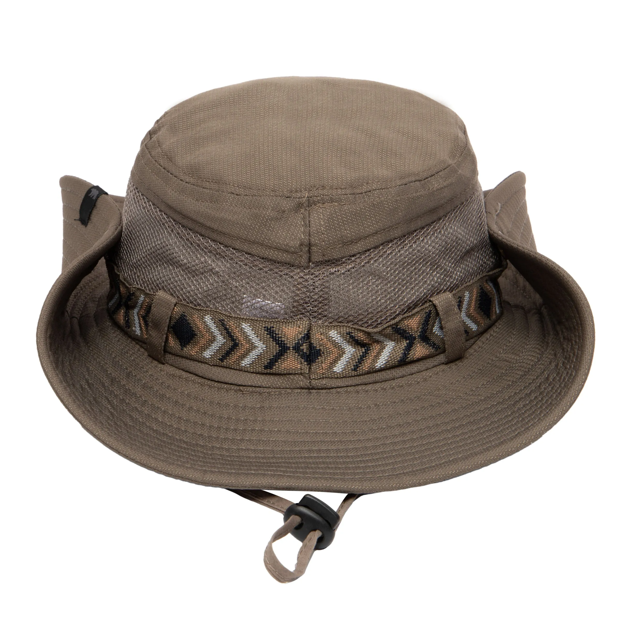 Wide Brim Mens Sun Hat with Floatable Feature and Jacquard Trim
