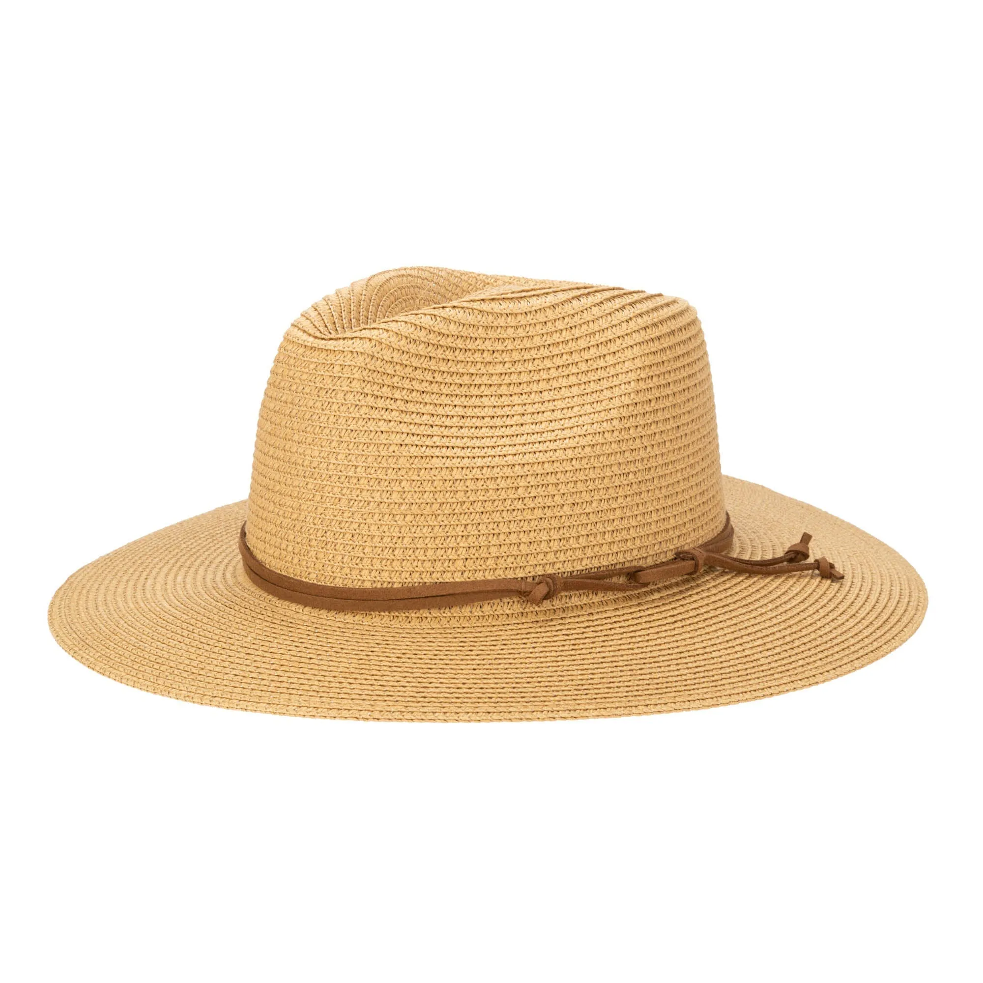 Men's Paperbraid Fedora With Faux Suede Looped Braid