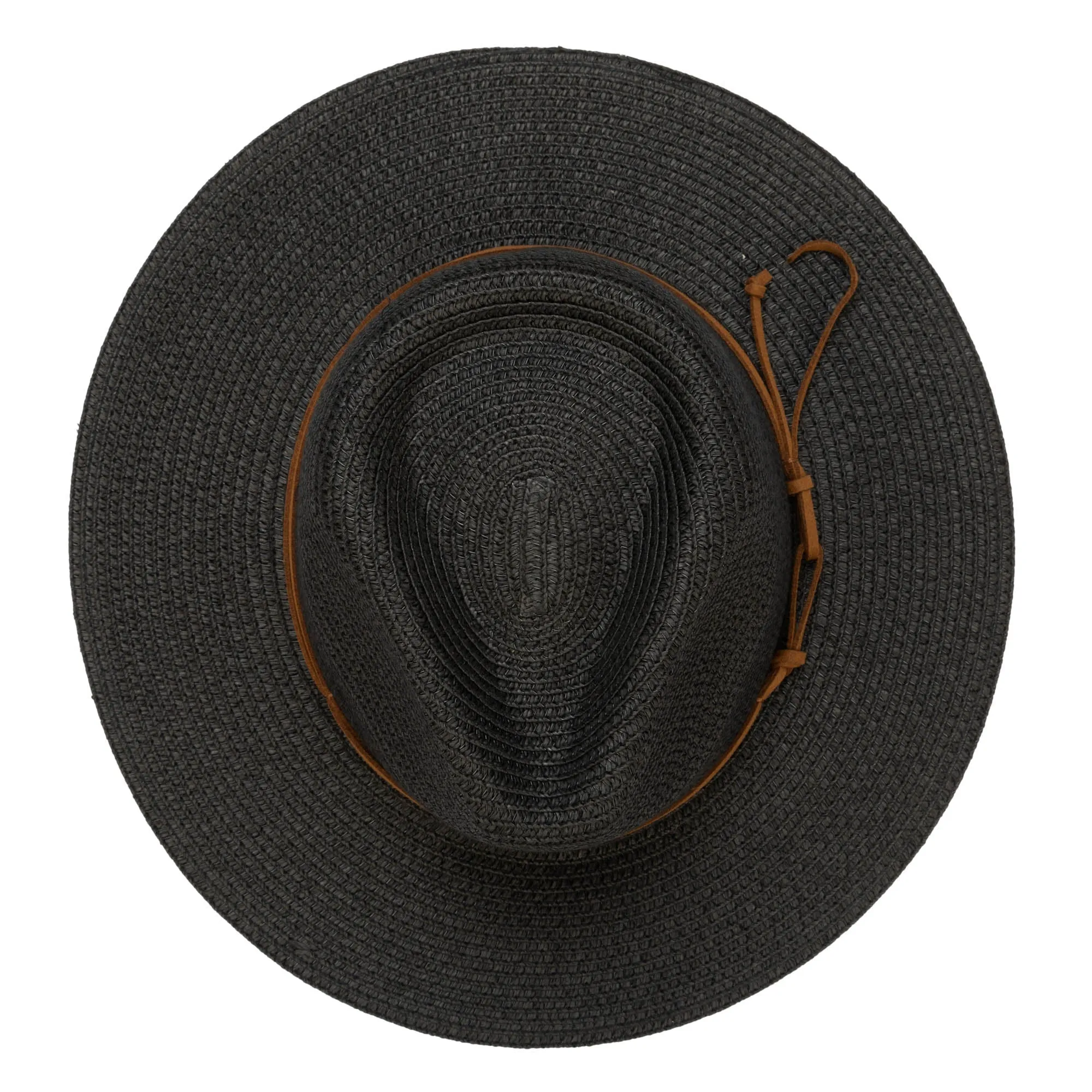 Men's Paperbraid Fedora With Faux Suede Looped Braid