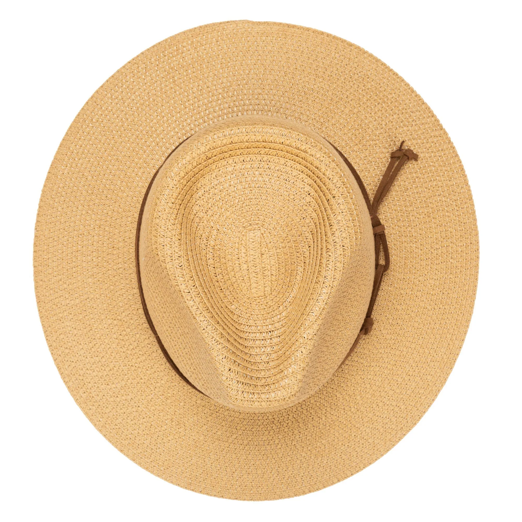 Men's Paperbraid Fedora With Faux Suede Looped Braid