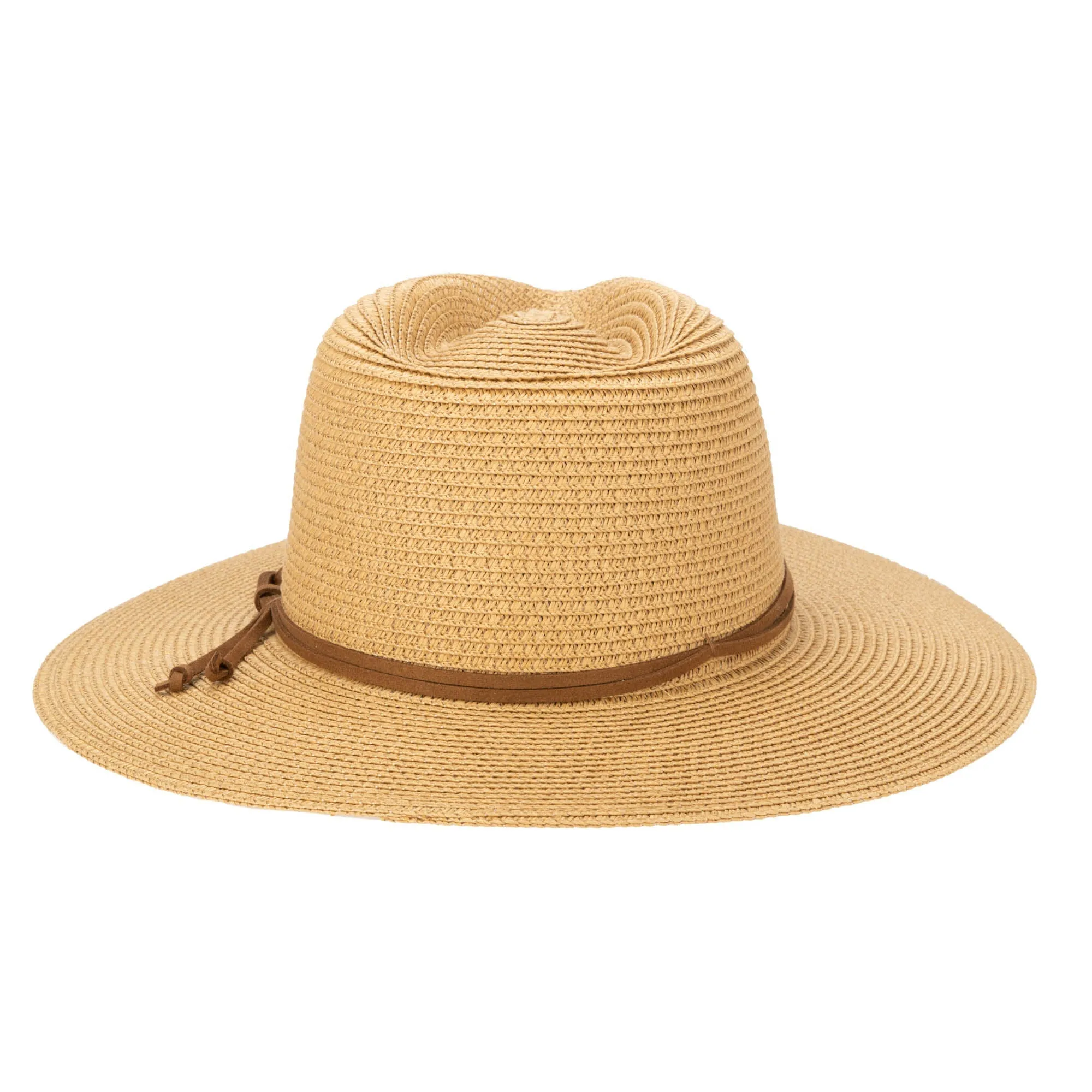 Men's Paperbraid Fedora With Faux Suede Looped Braid