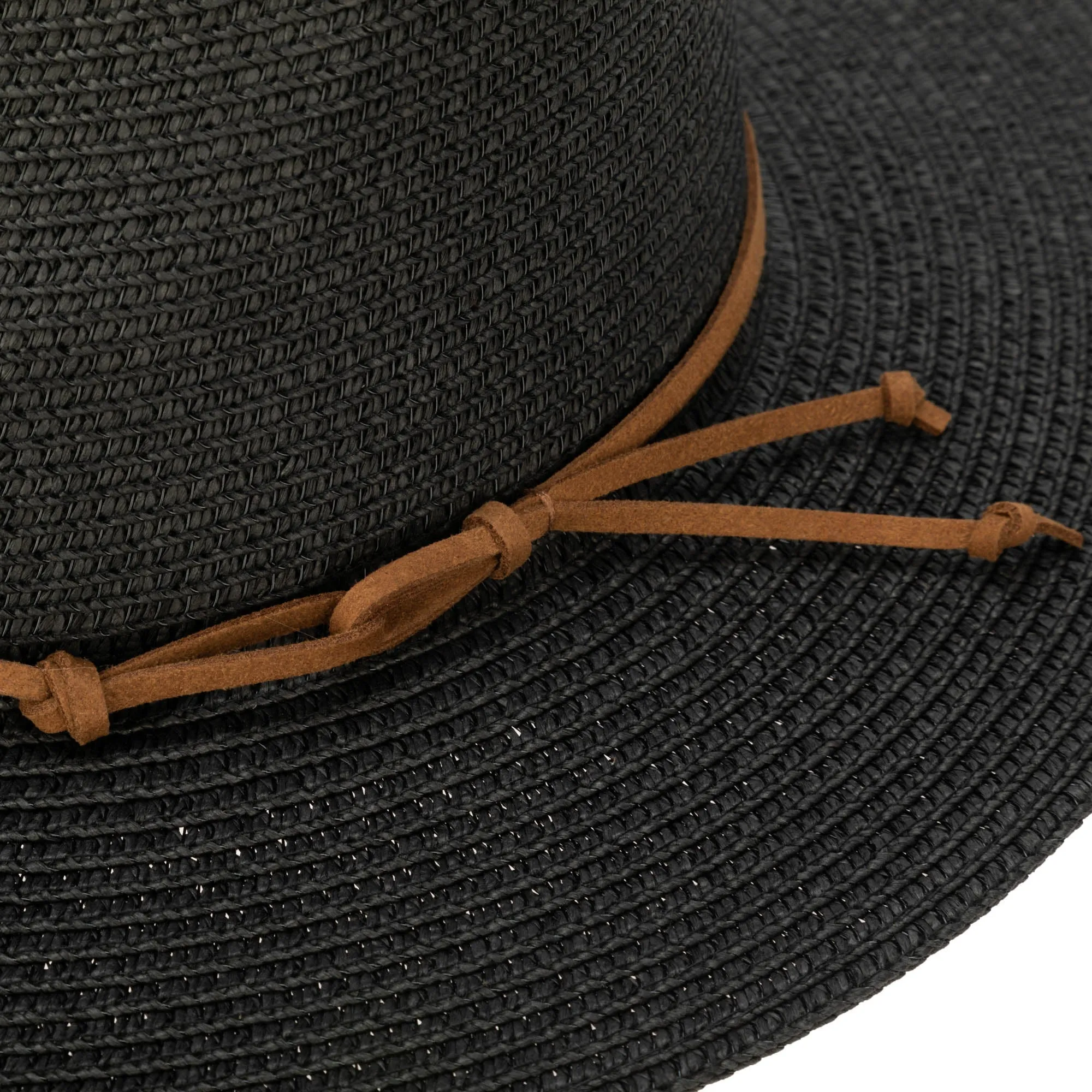 Men's Paperbraid Fedora With Faux Suede Looped Braid