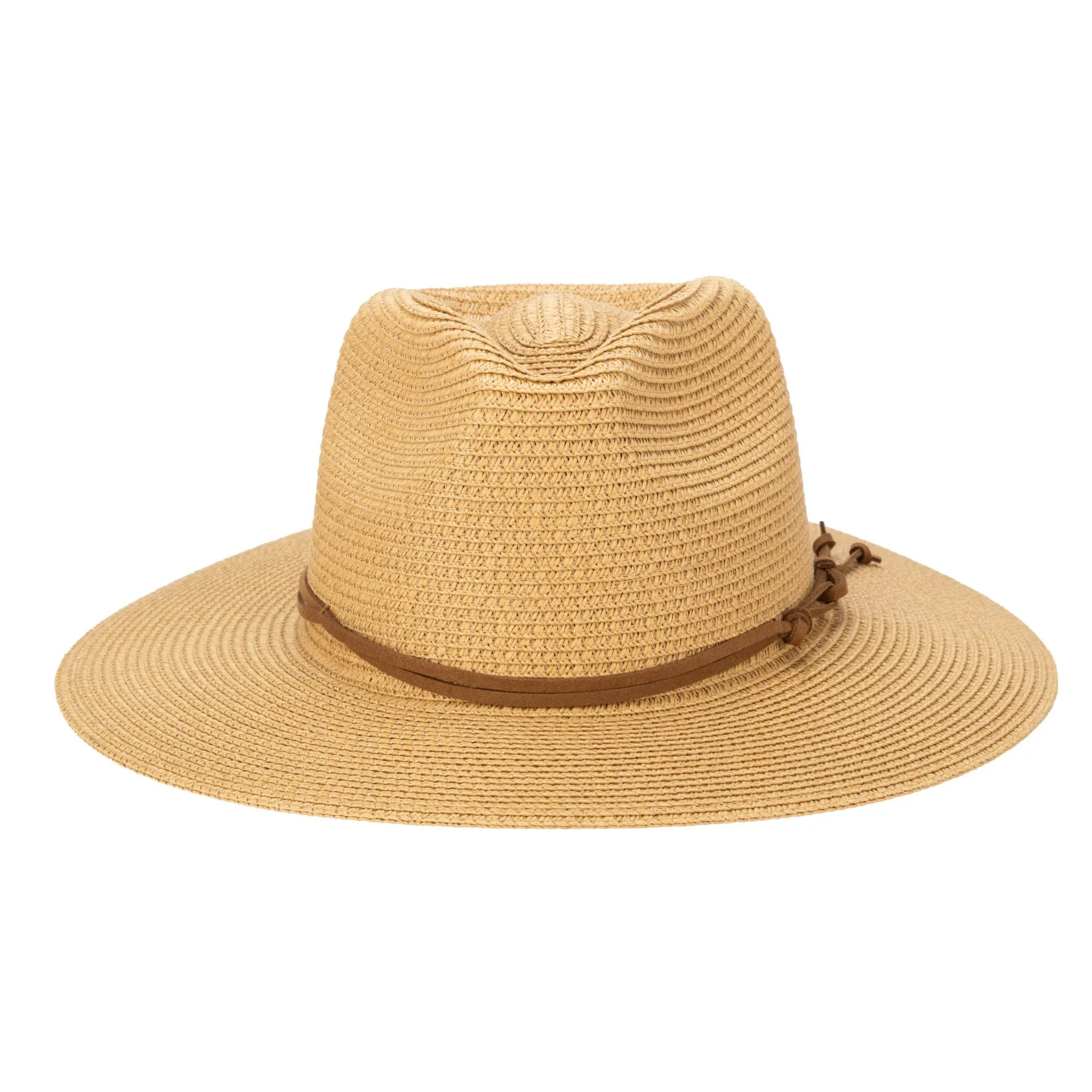 Men's Paperbraid Fedora With Faux Suede Looped Braid