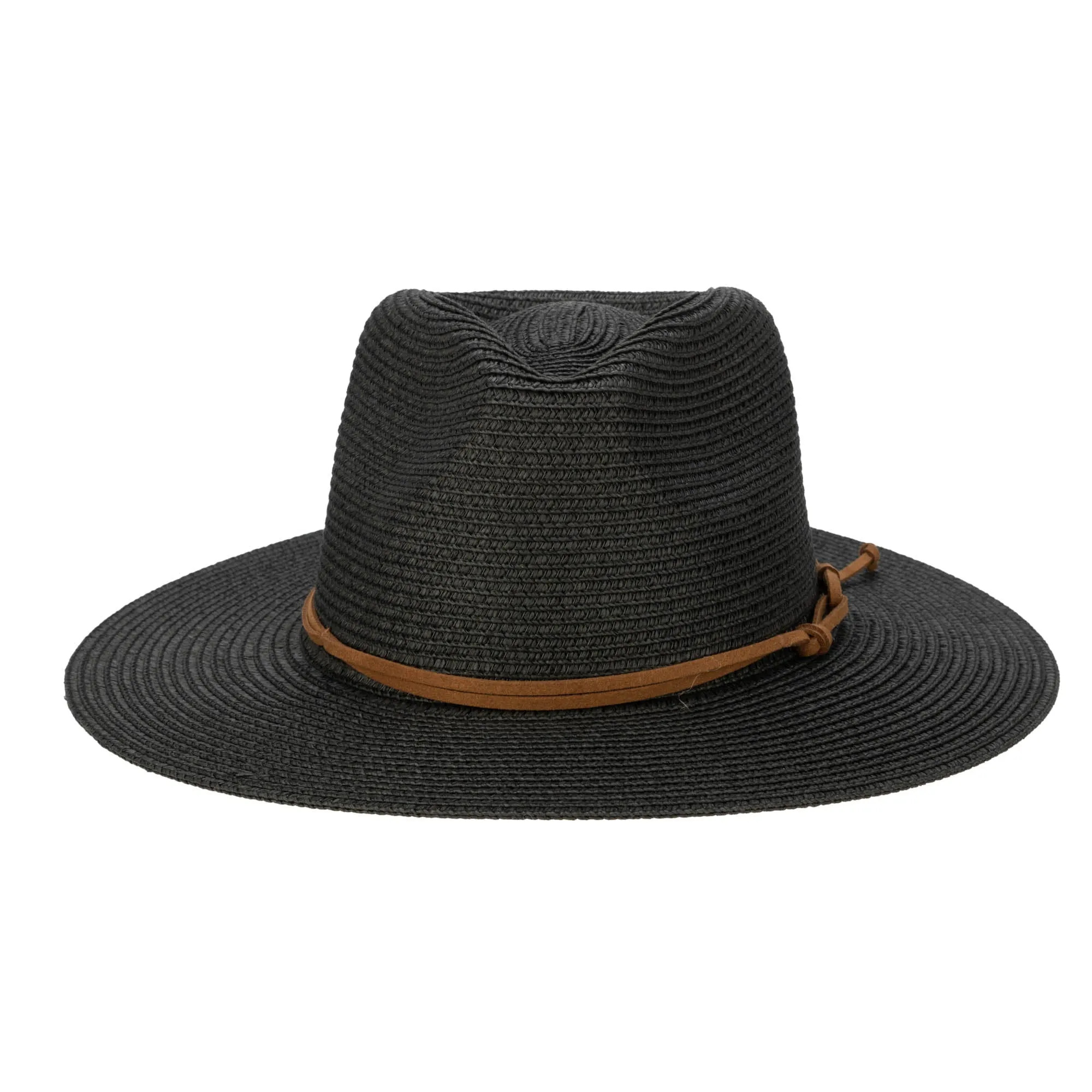 Men's Paperbraid Fedora With Faux Suede Looped Braid