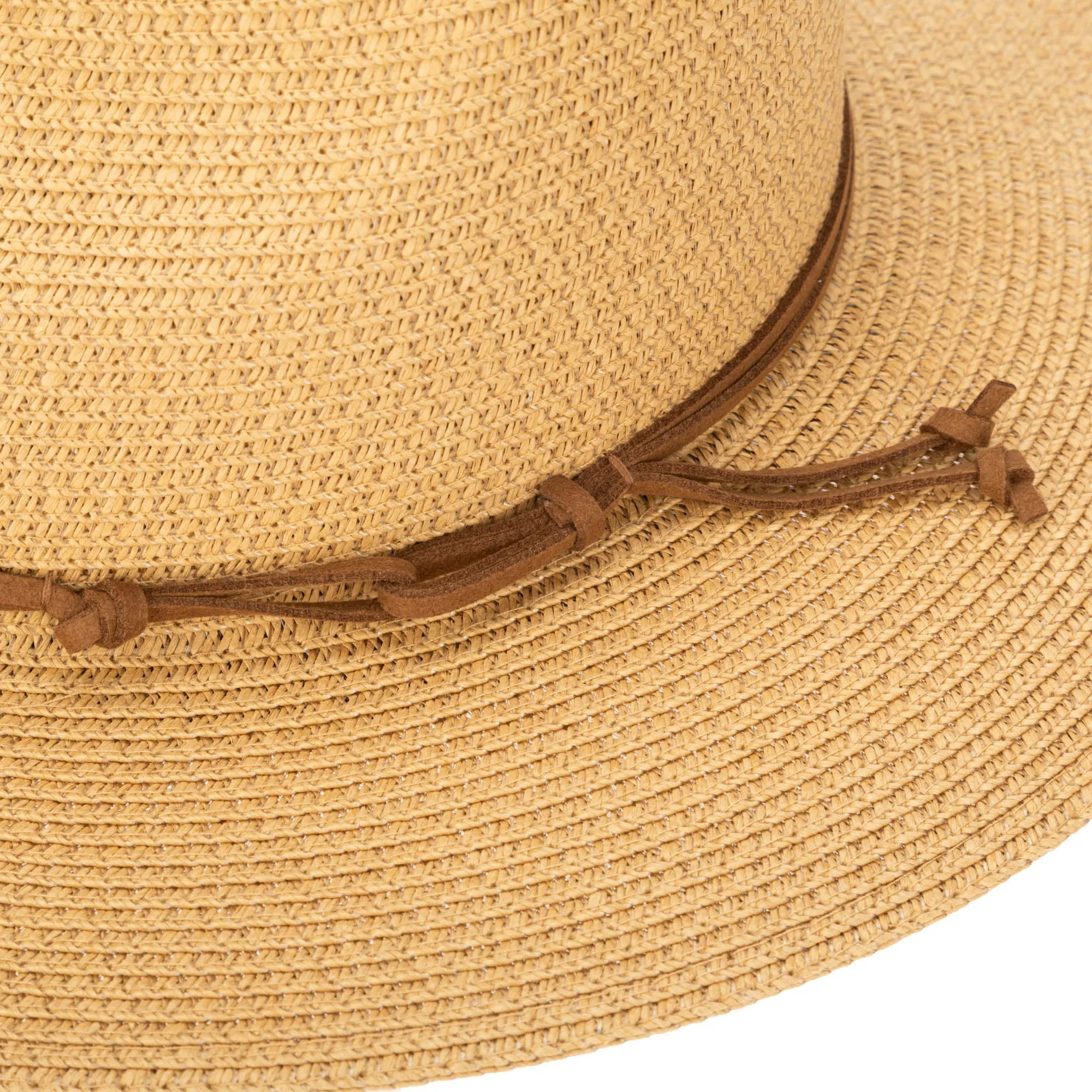 Men's Paperbraid Fedora With Faux Suede Looped Braid