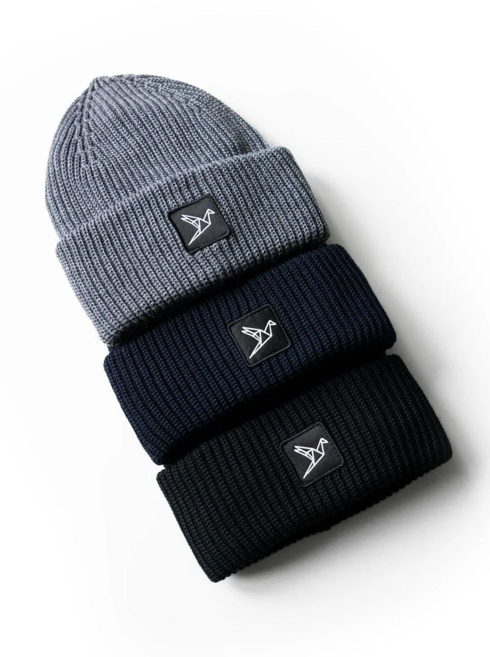 Merino Wool Blend Beanie - Grey