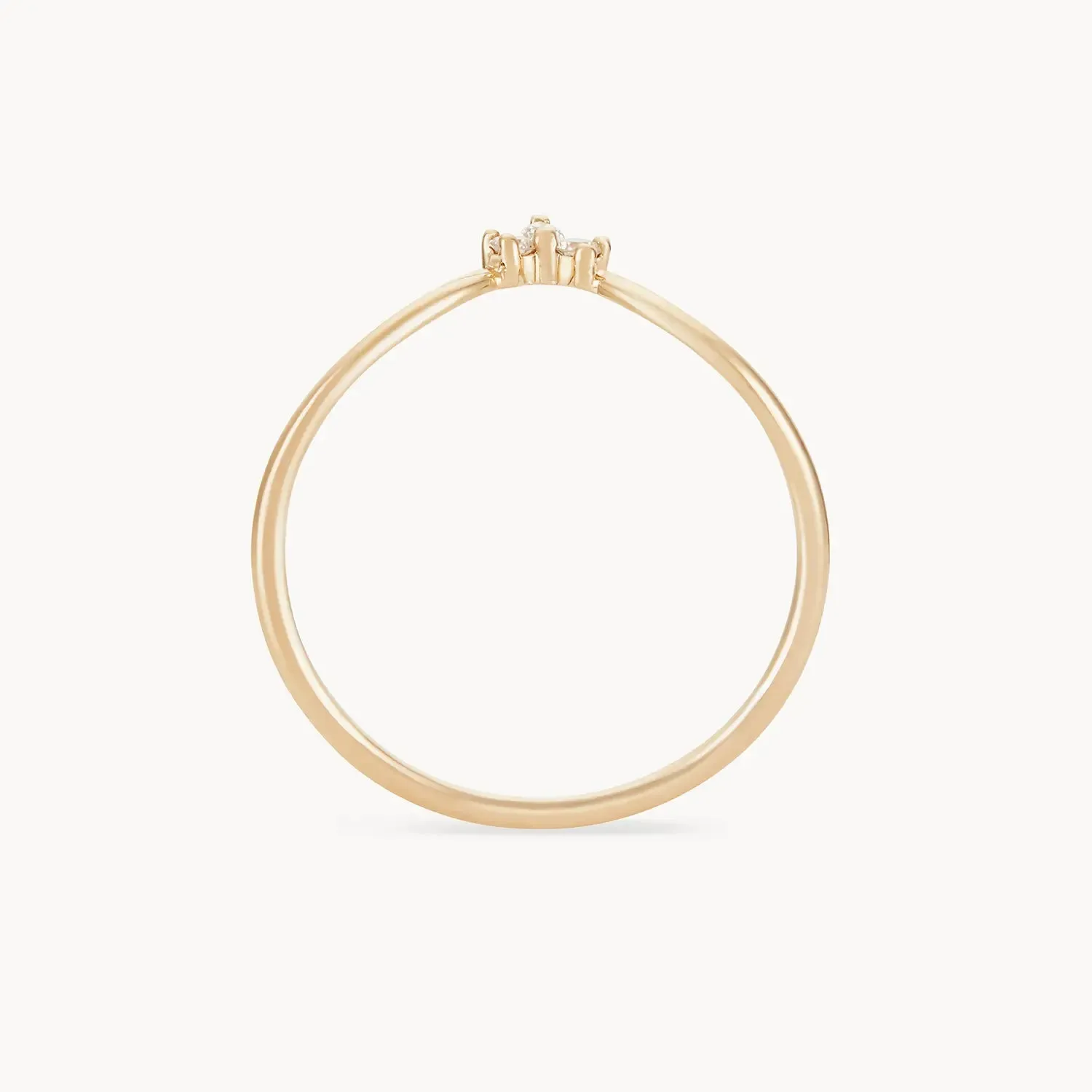 Mini moonbow ring - 14k yellow gold