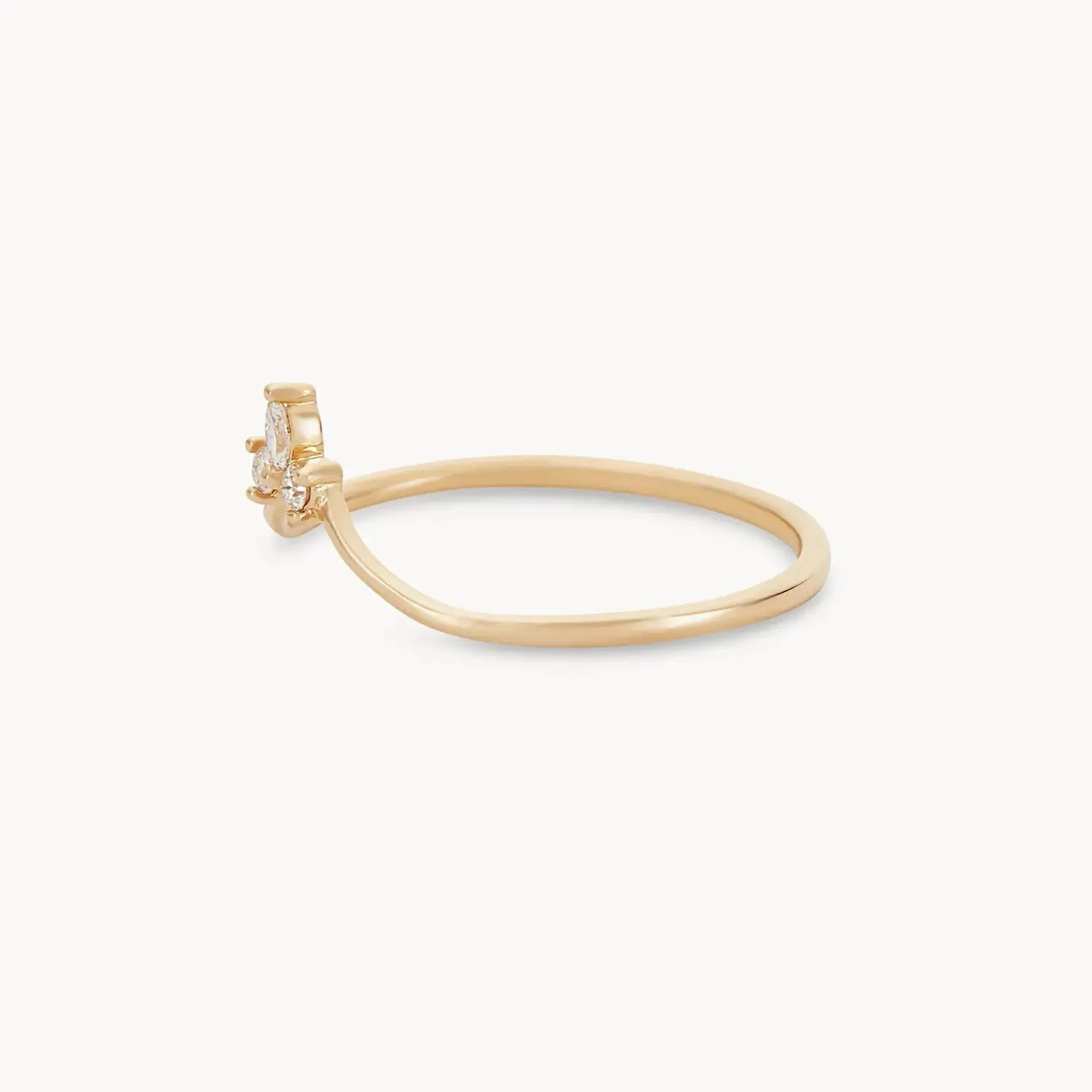 Mini moonbow ring - 14k yellow gold