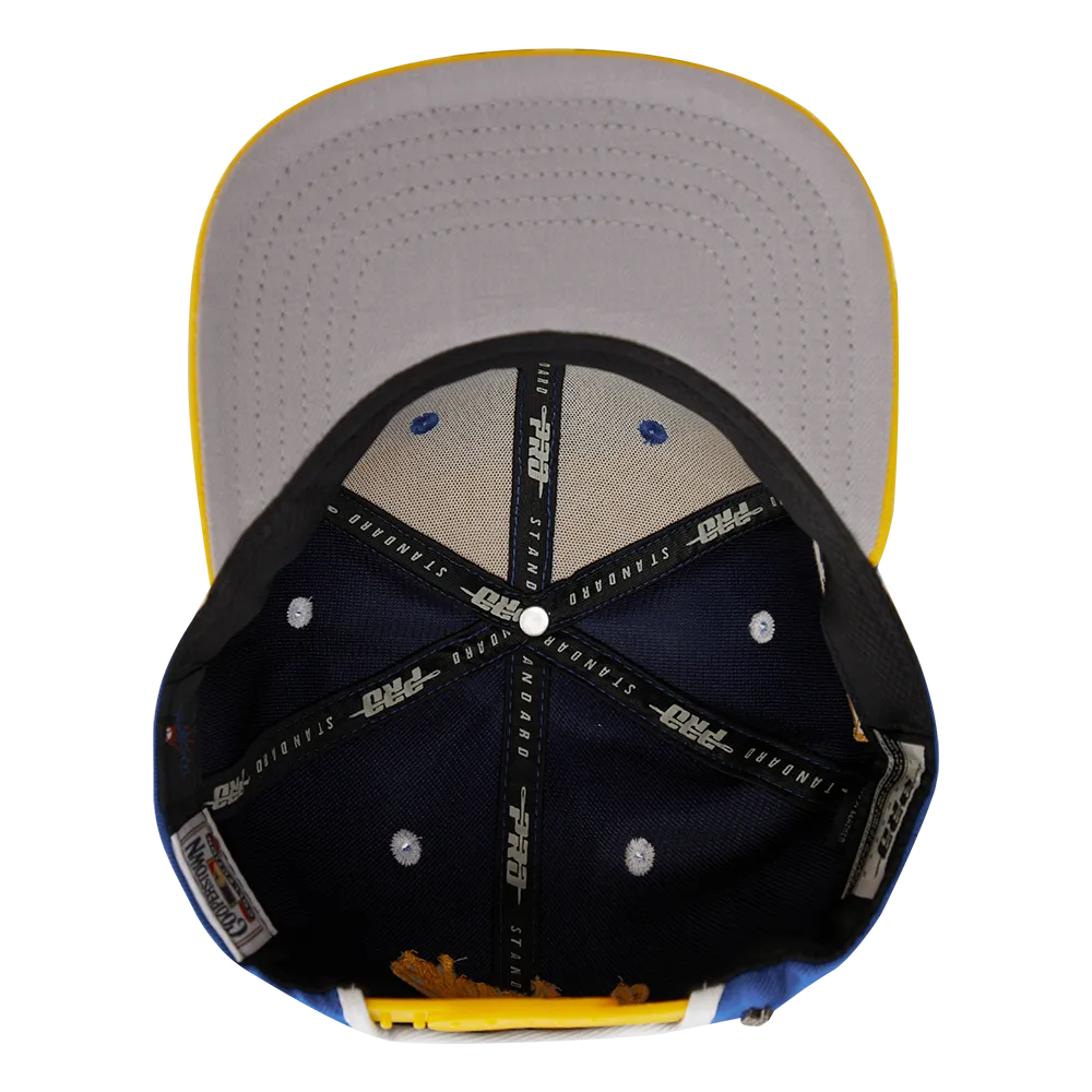 MLB ARIZONA DIAMONDBACKS 2 TONE LEATHER BRIM UNISEX SNAPBACK HAT (WHITE / UNIVERSITY BLUE)