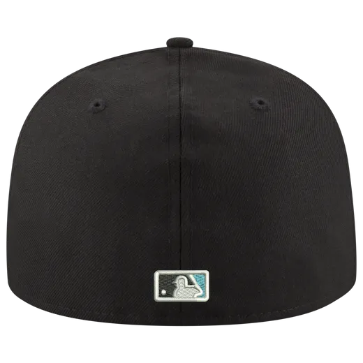New Era Marlins Fitted Hat- BLACK/CAROLINA