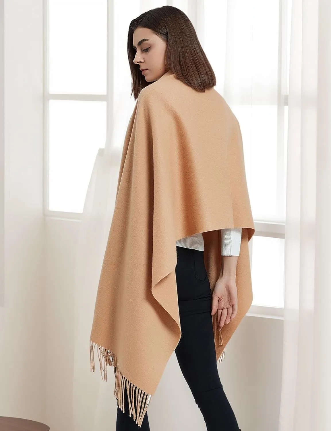 Novawo Wool Shawl Large Thick Pashmina Travel Blanket Scarf Winter Wraps for Women