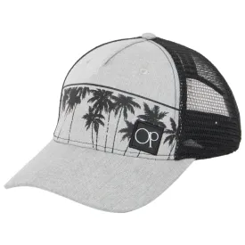 Ocean Pacific - 5 Panel Trucker Hat with Grey Palm Leaf Print