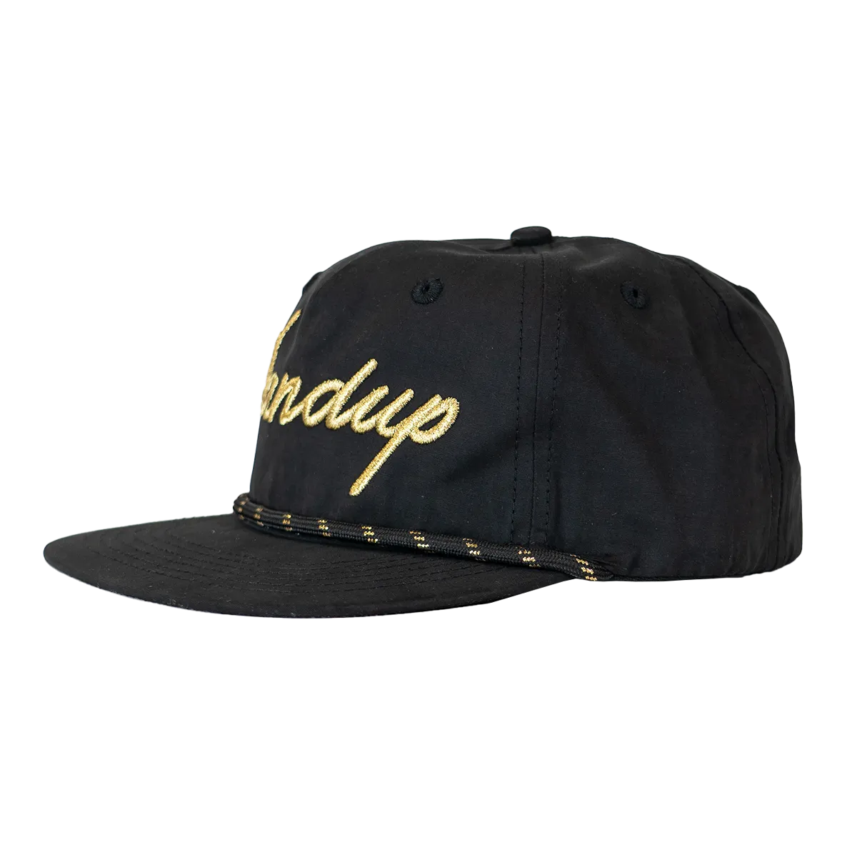 Pinch Front Rope Hat - Gold Script