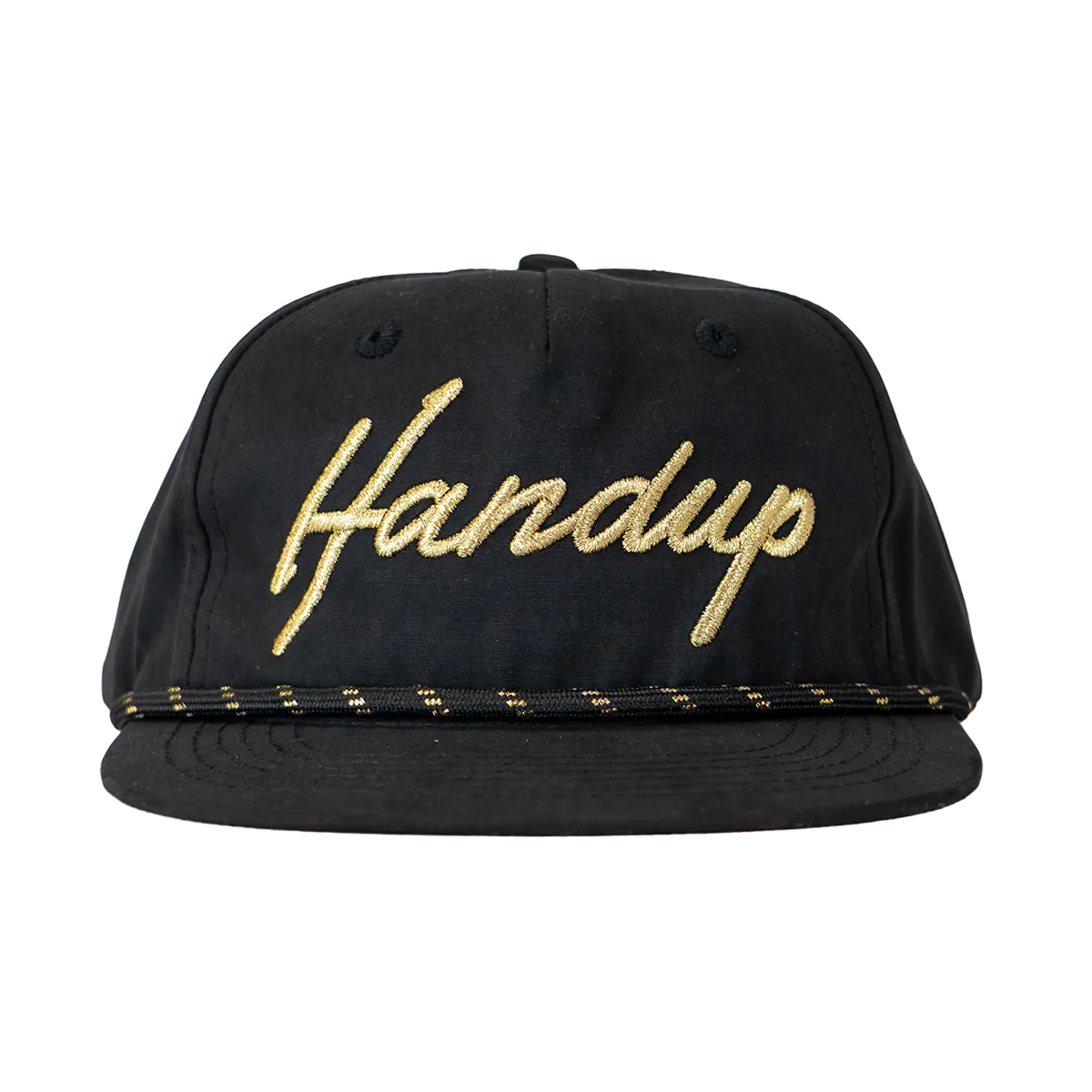 Pinch Front Rope Hat - Gold Script