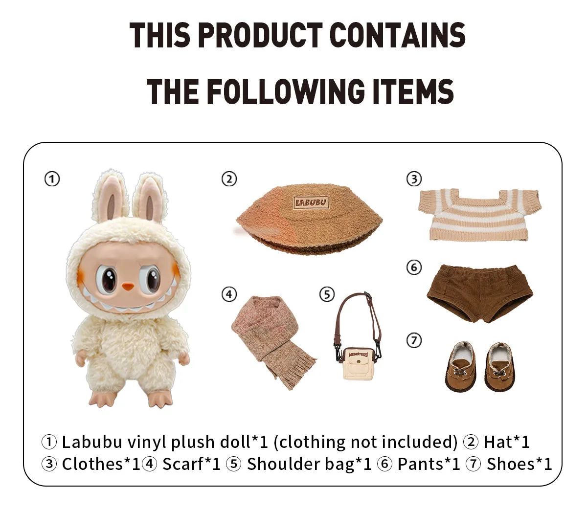 POP MART The Monsters - Dress Be Latte Vinyl Plush Doll
