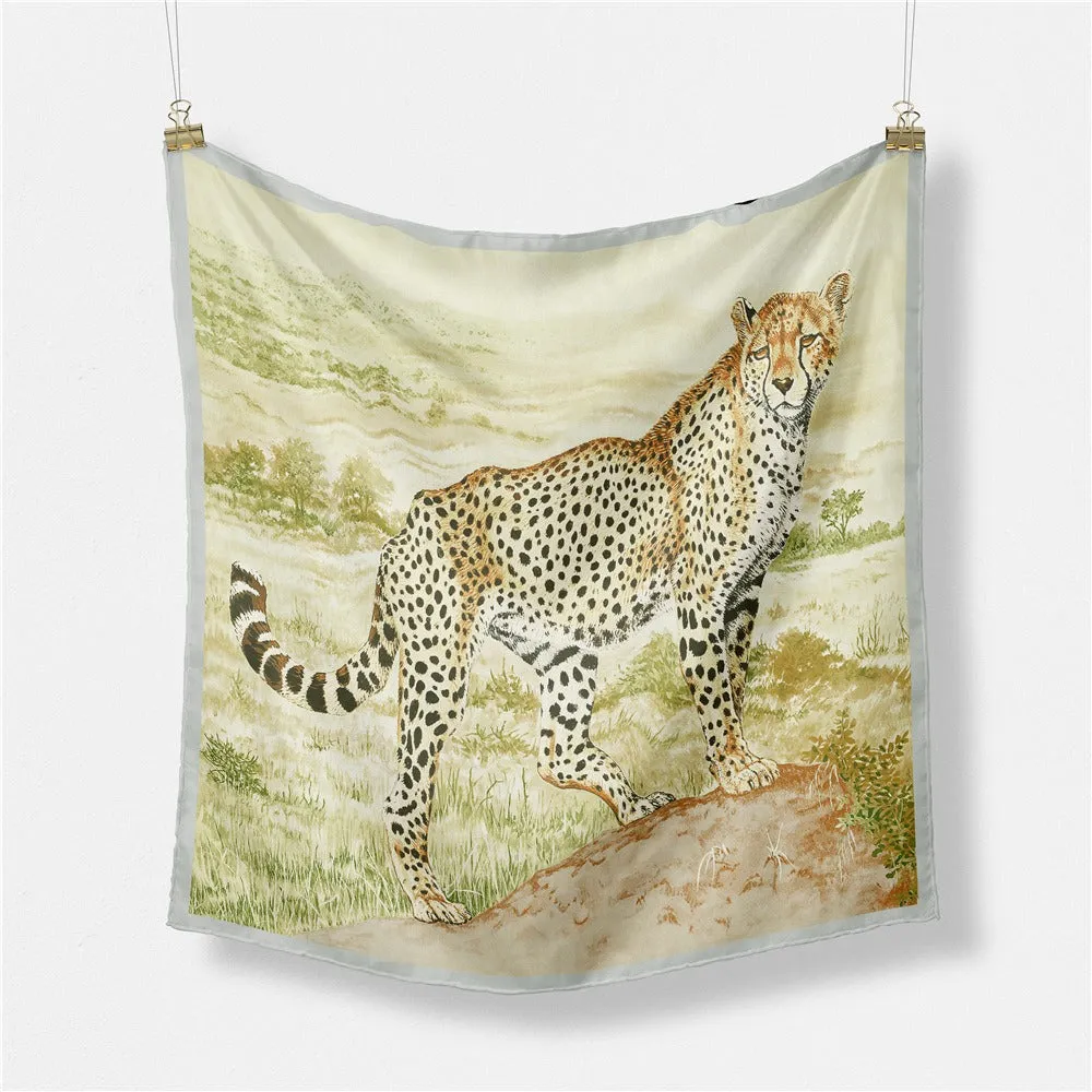 Pre Order:  Grassland Leopard Square Scarf