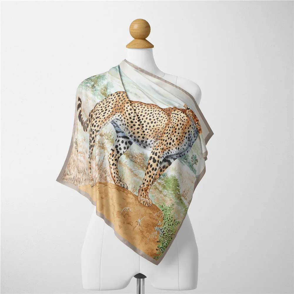 Pre Order:  Grassland Leopard Square Scarf
