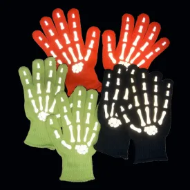 Reflective Knit Gloves - Bony Fingers