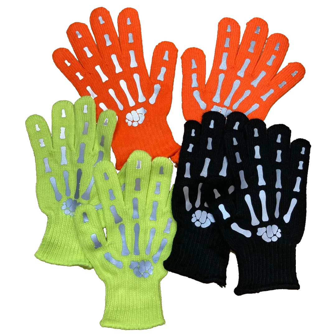 Reflective Knit Gloves - Bony Fingers