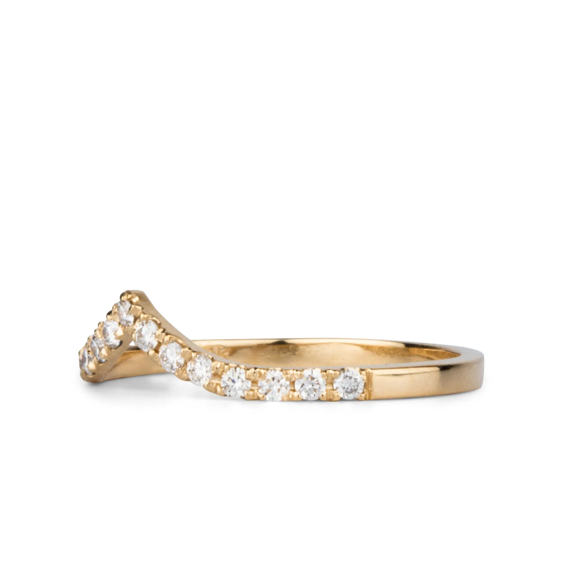 Royale White Diamond Prong Peaked Band