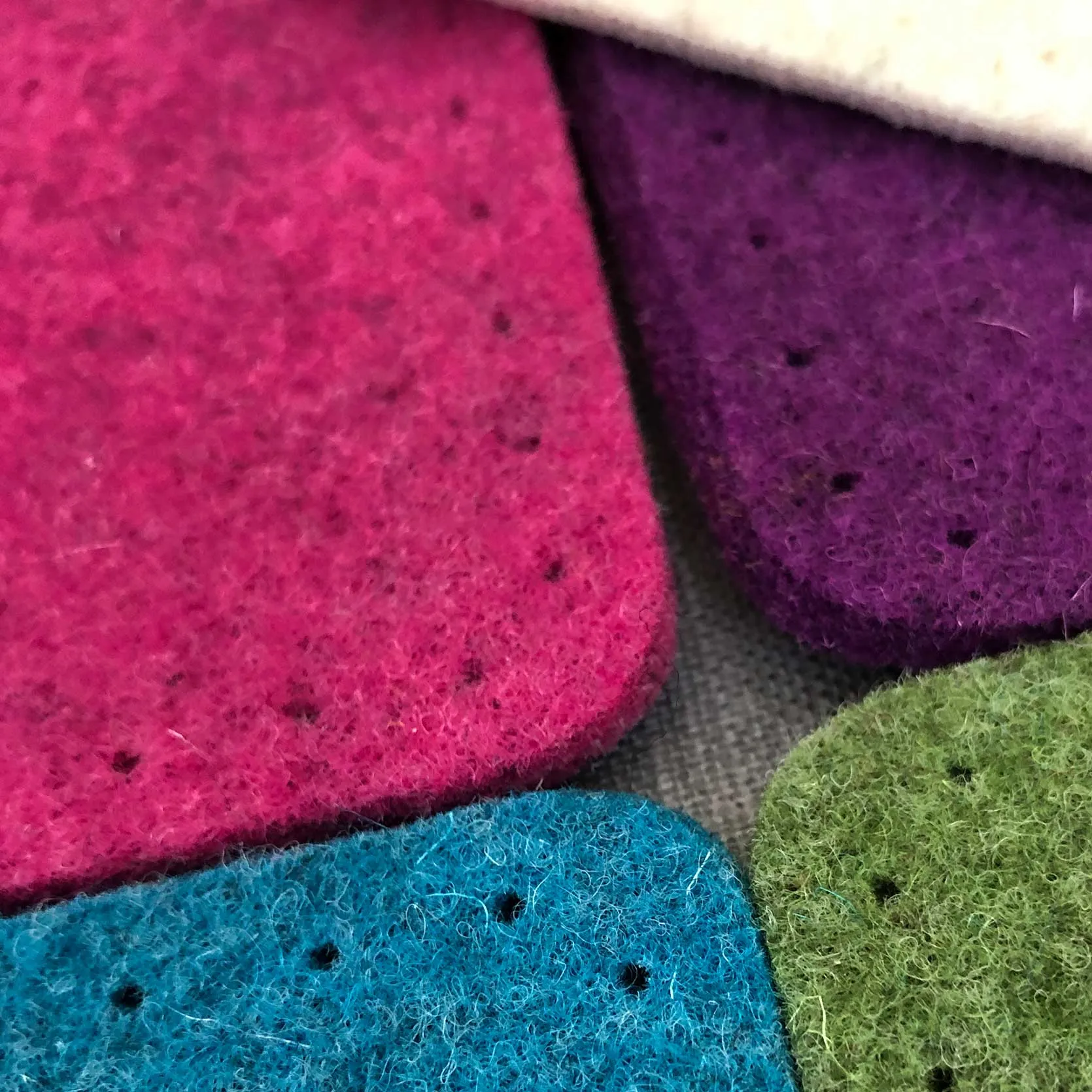 Squares with punched holes