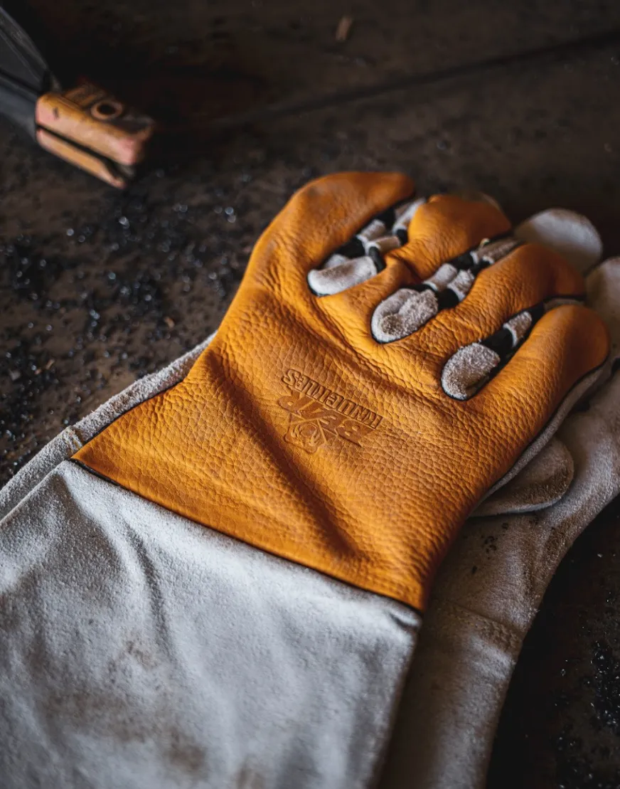 Stick/MIG Leather Cowhide Welder Gloves - W572