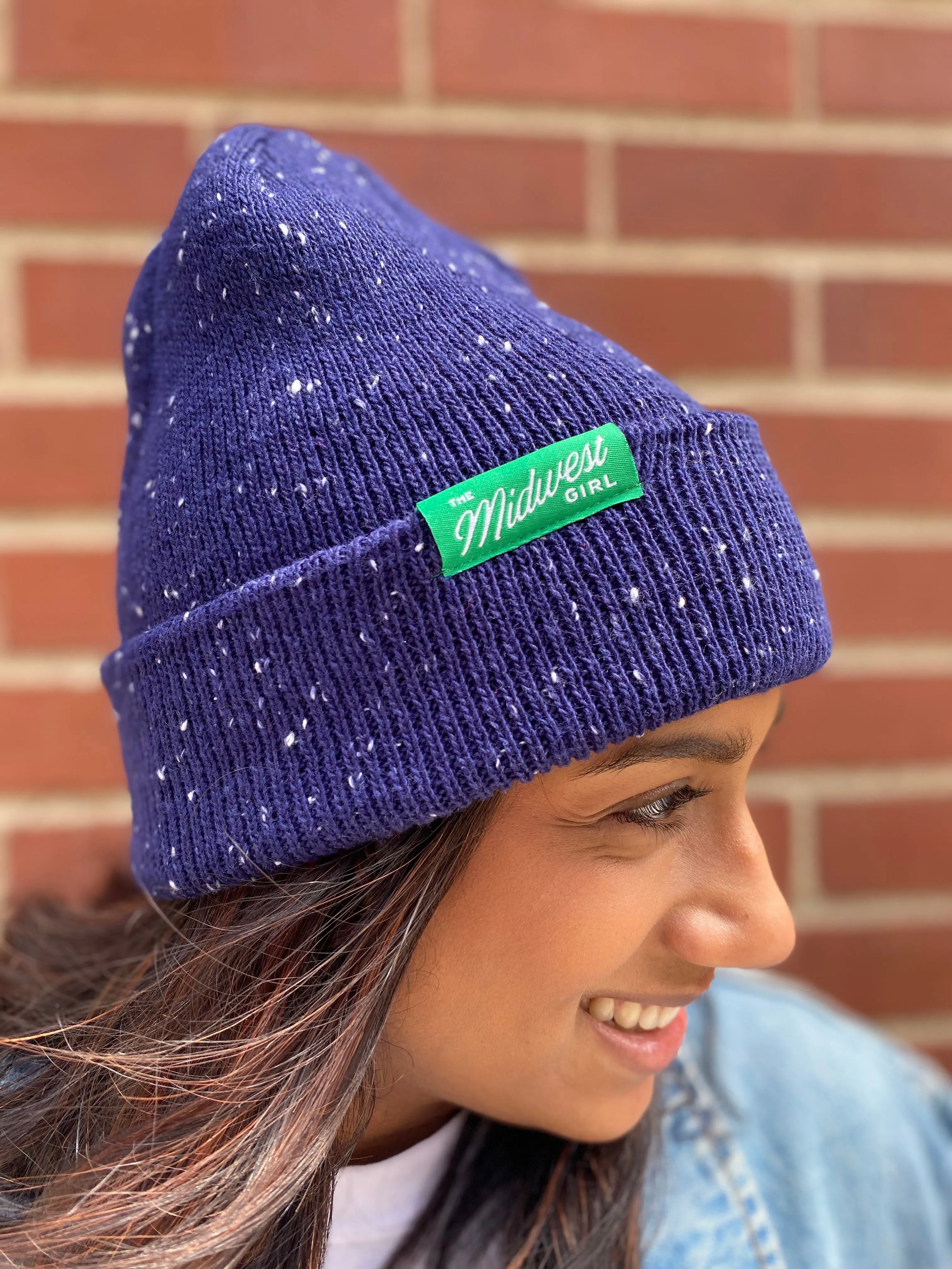The Midwest Girl Beanie in Navy