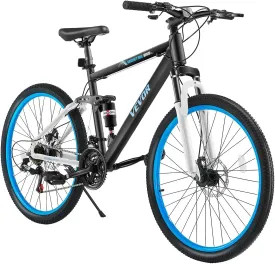 VEVOR Mountain Bike for Men/Women, 20"/26"/29" Sizes, 7/21/24 Speed Twist Shifting, Front or Dual Suspension, Dual Disc Brakes, Comfort Saddle, Sleek Colors