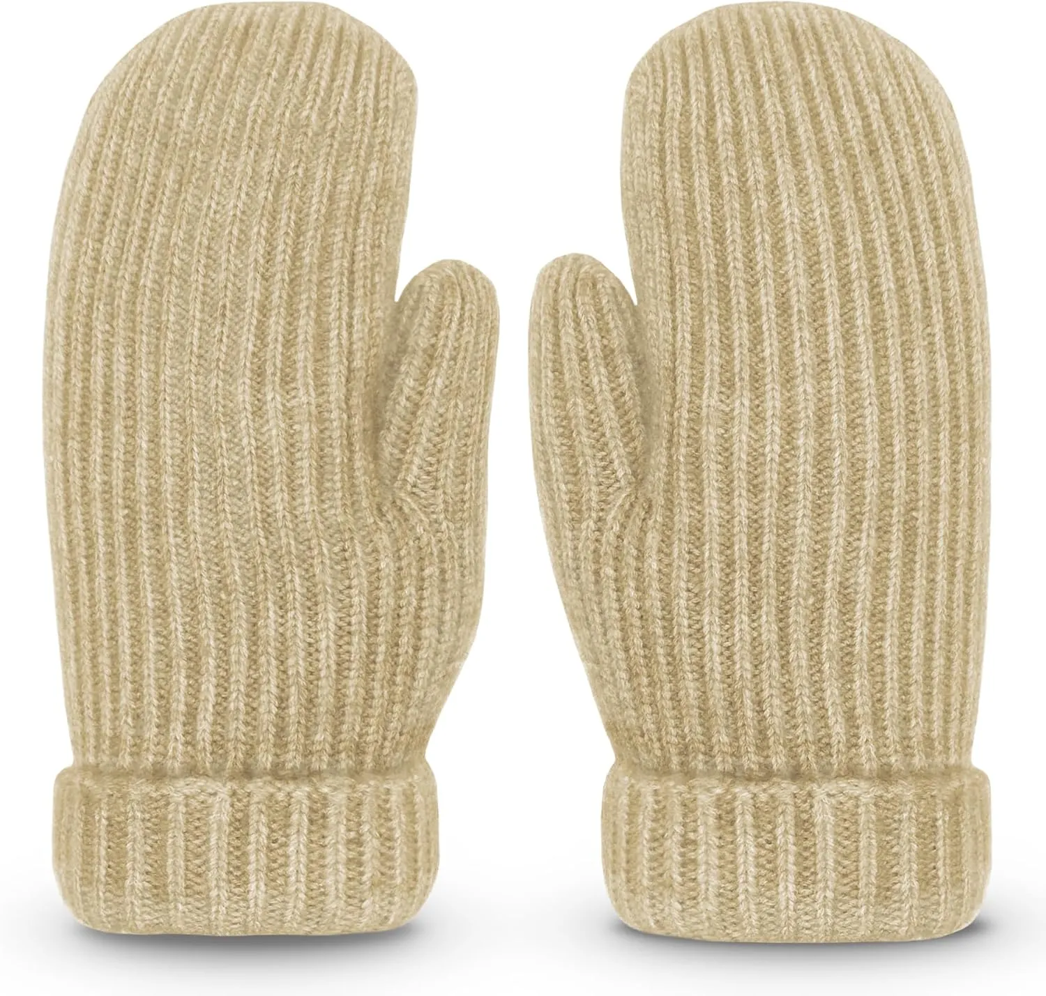 Whiteleopard Men's Winter Gloves Warm Lining Elastic Cuff - Knit Stretchy Cold Weather Warm Knit Thick Gloves Mittens