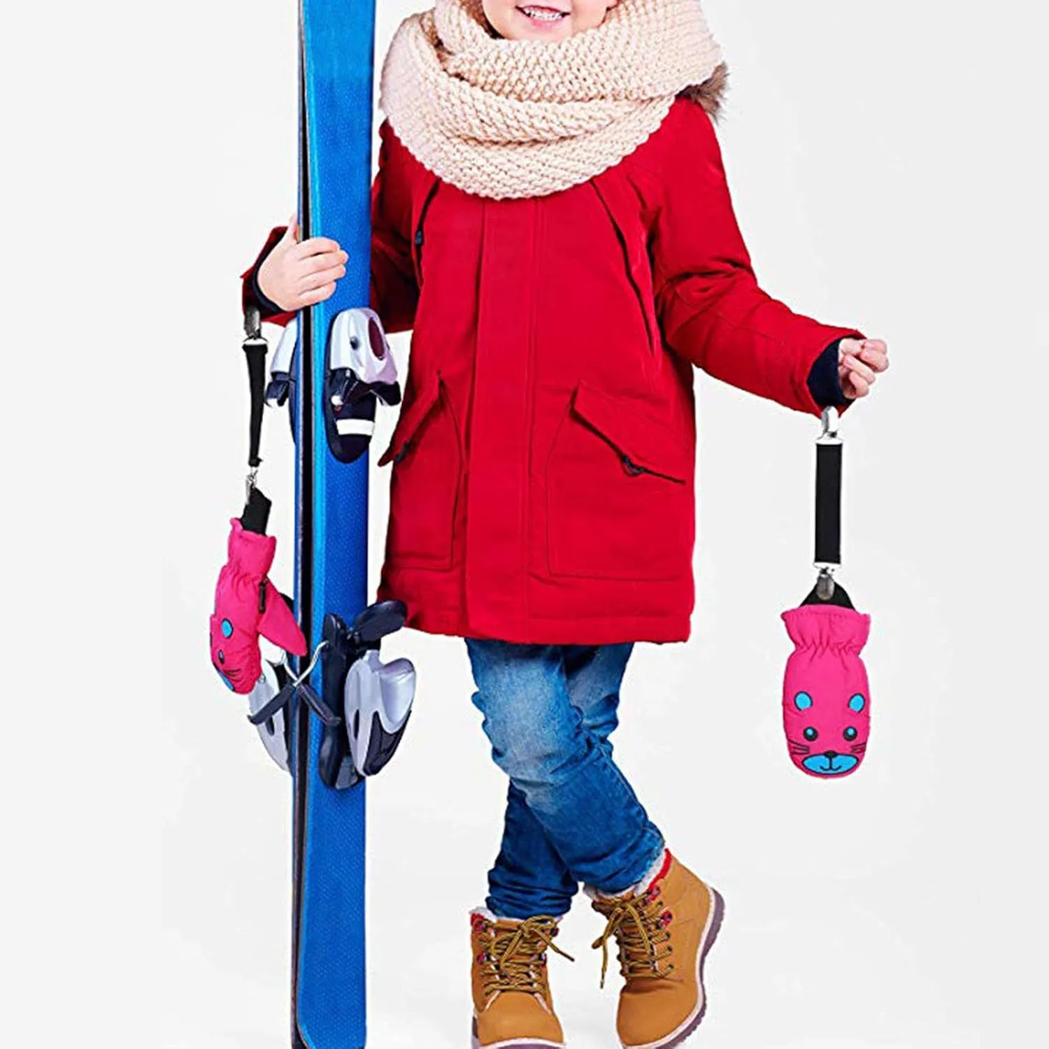 Winter Mitten Clips Elastic Stainless Steel Gloves Clips for Toddler Kids Adults Dress Cinch Sweater Cardigan Shawl Clip