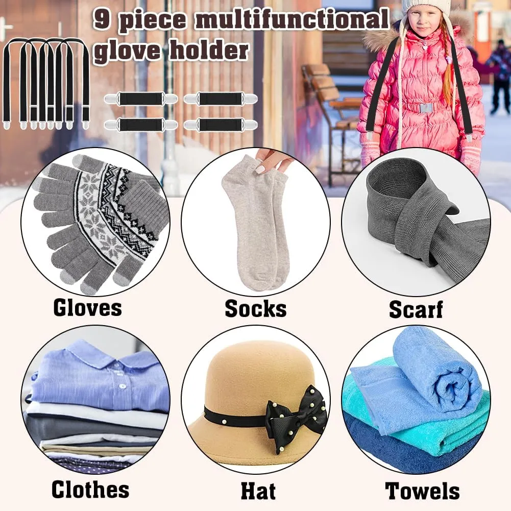 Winter Mitten Clips Elastic Stainless Steel Gloves Clips for Toddler Kids Adults Dress Cinch Sweater Cardigan Shawl Clip