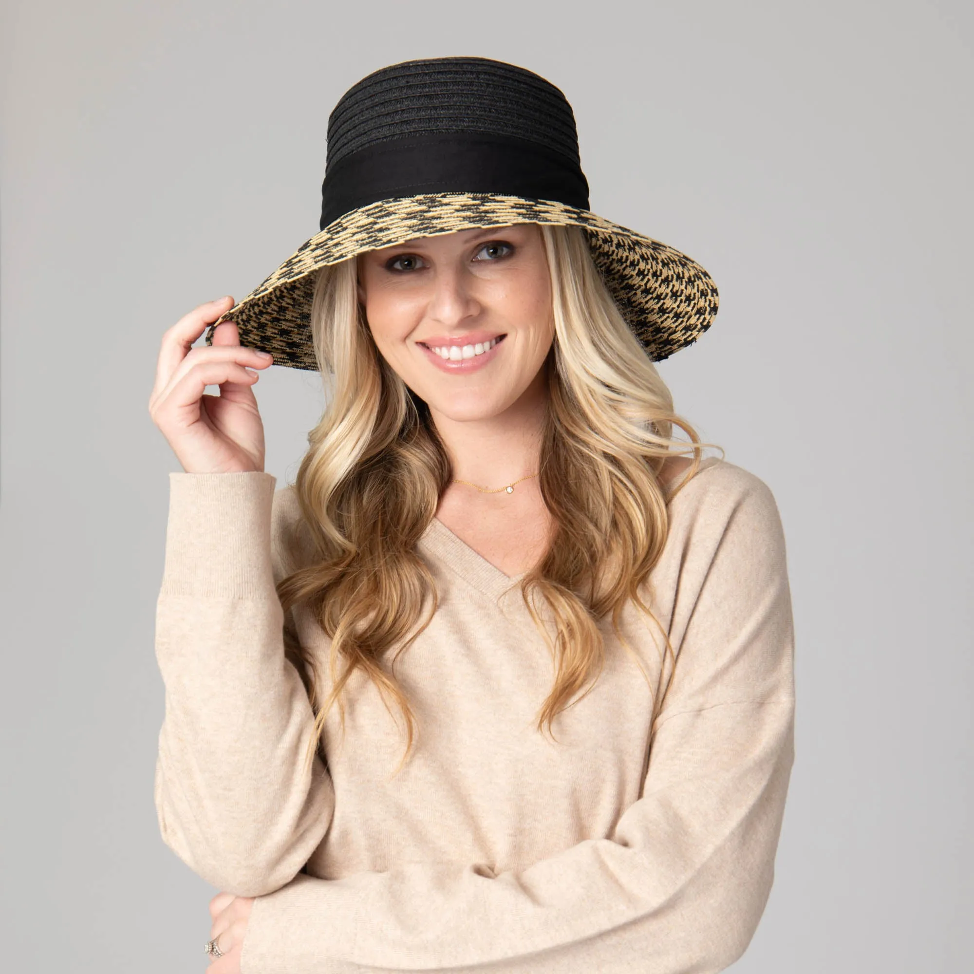 Women's Contrast Round Crown Sun Hat