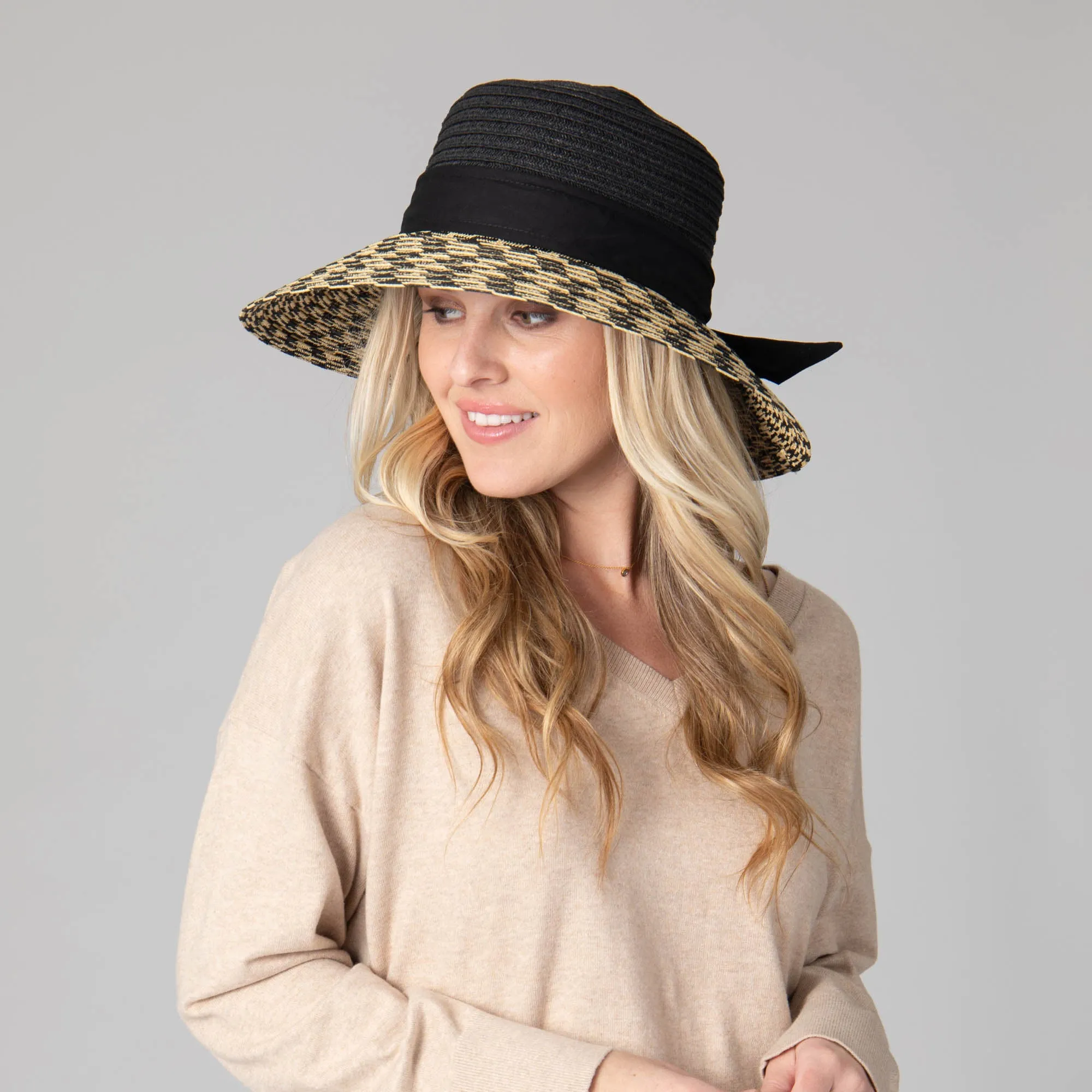 Women's Contrast Round Crown Sun Hat